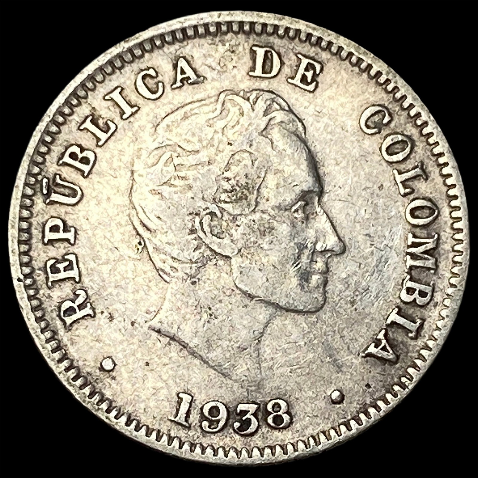 1938 Colombia Silver 10 Centavos (1 of 2)