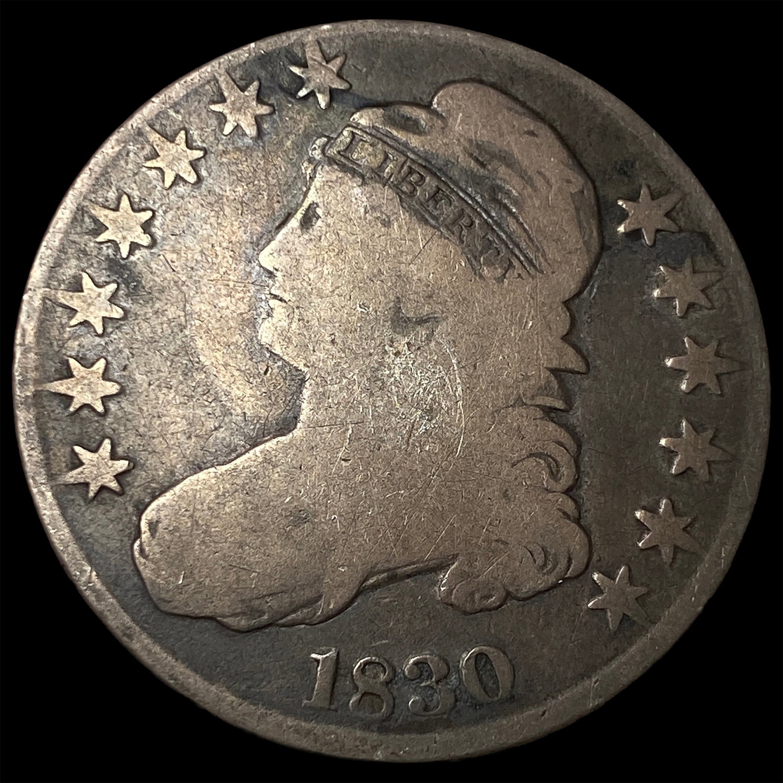 1830 Capped Bust Half Dollar NICELY CIRCULATED: 1830 Capped Bust Half Dollar NICELY CIRCULATED