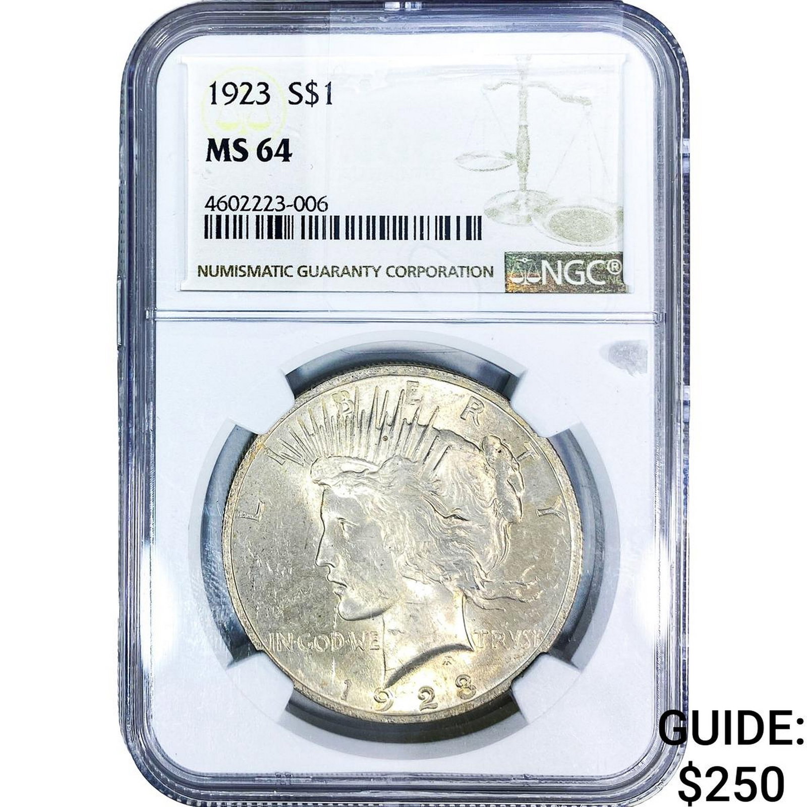 1923 Silver Peace Dollar NGC MS64 (1 of 2)