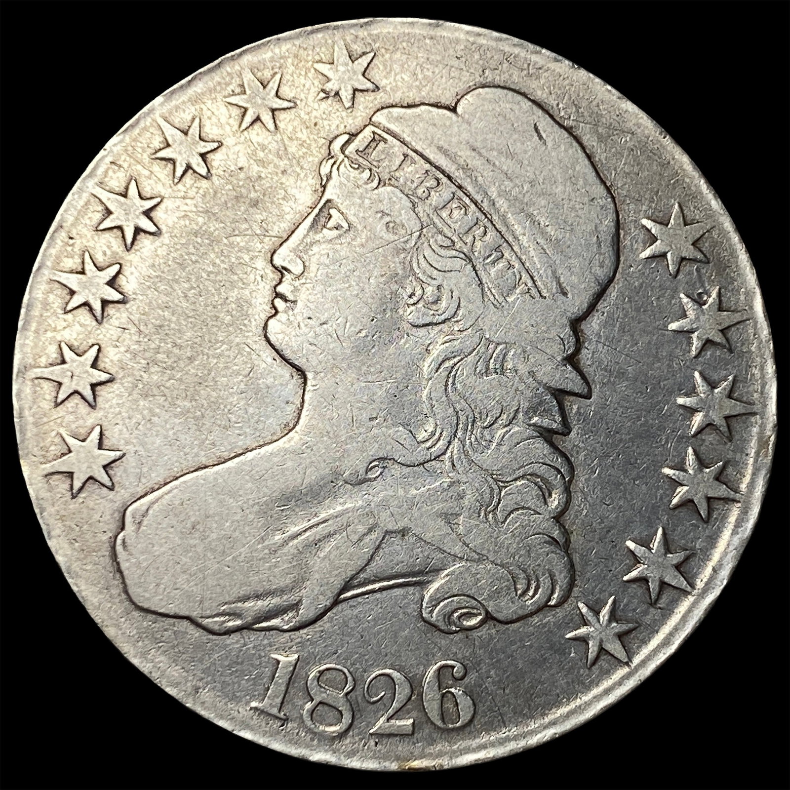 1826 Capped Bust Half Dollar NICELY CIRCULATED: 1826 Capped Bust Half Dollar NICELY CIRCULATED