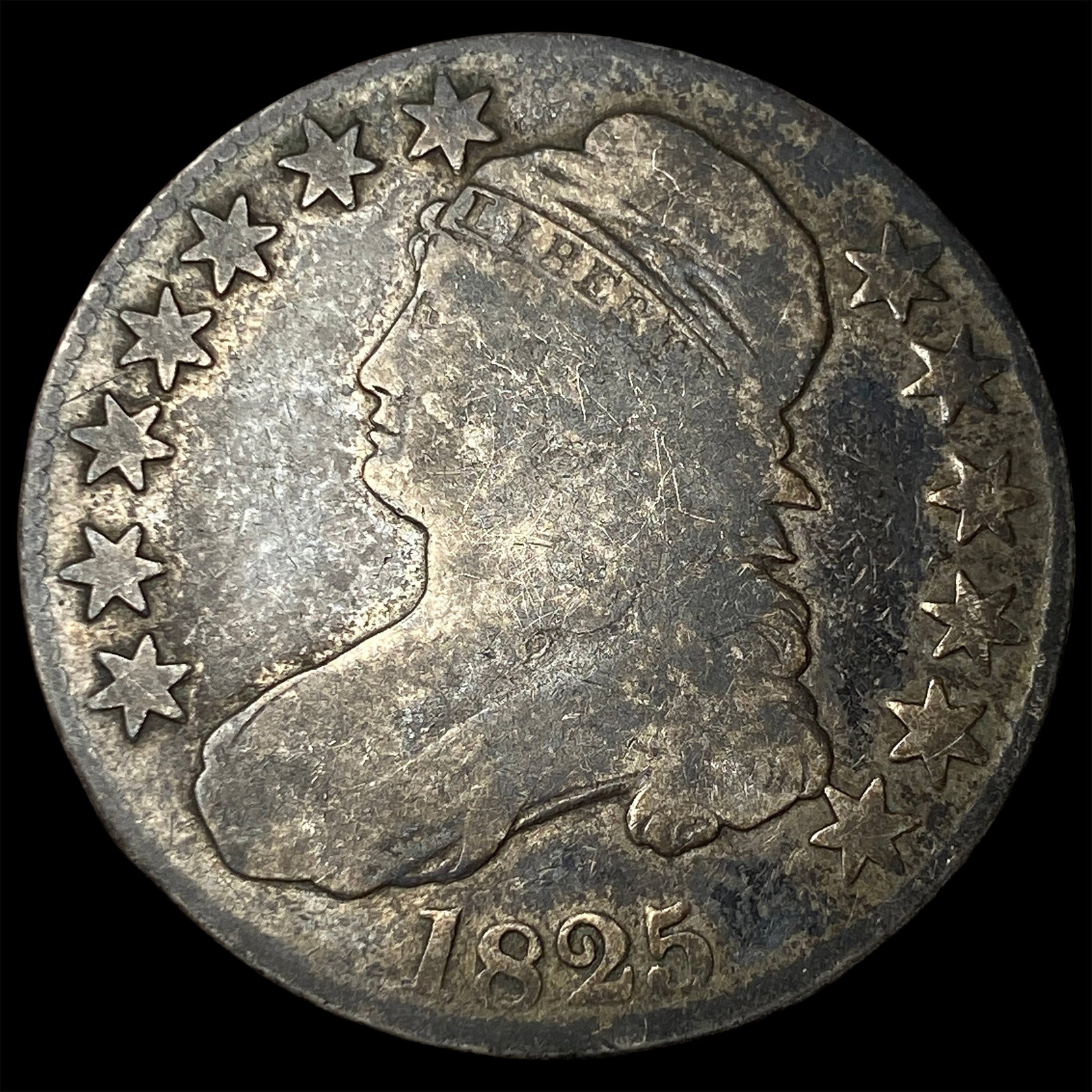 1825 Capped Bust Half Dollar NICELY CIRCULATED: 1825 Capped Bust Half Dollar NICELY CIRCULATED
