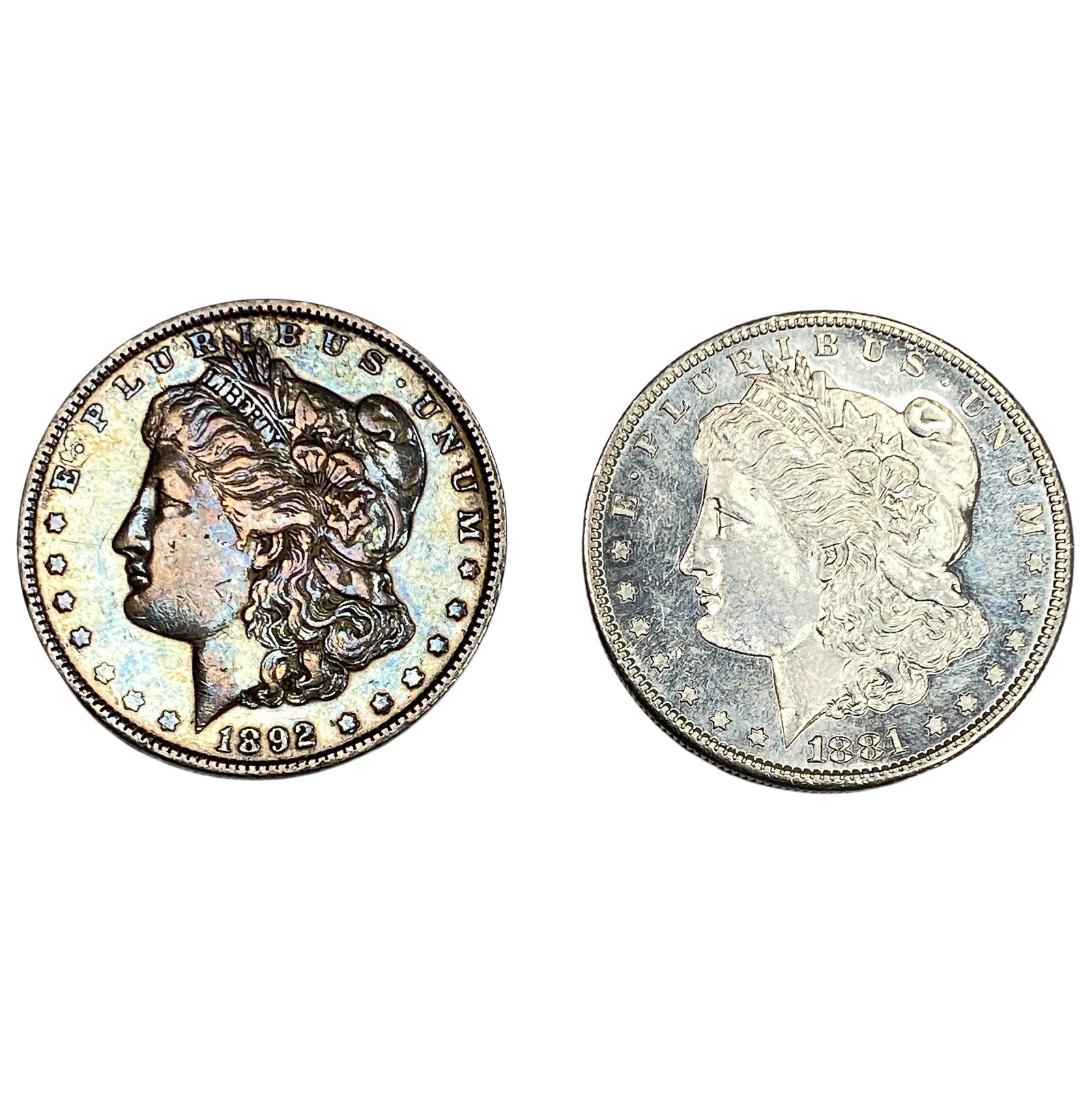 [2 Coins] 1881-1892 Morgan Silver Dollar: [2 Coins] 1881-1892 Morgan Silver Dollar