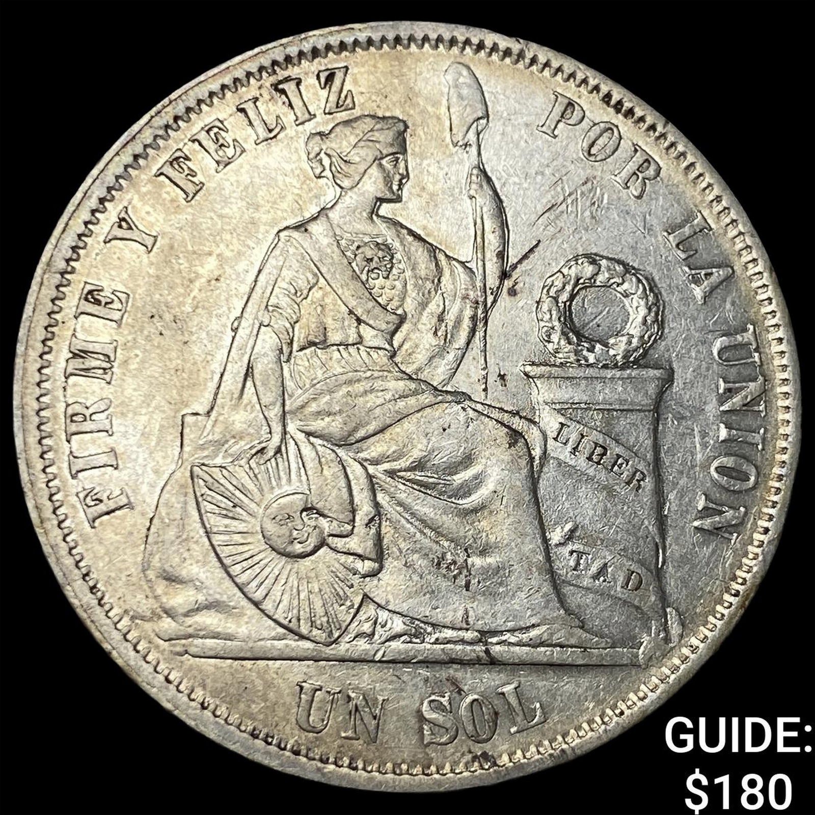 1866/56 Peru Silver 1 Sol: 1866/56 Peru Silver 1 Sol
