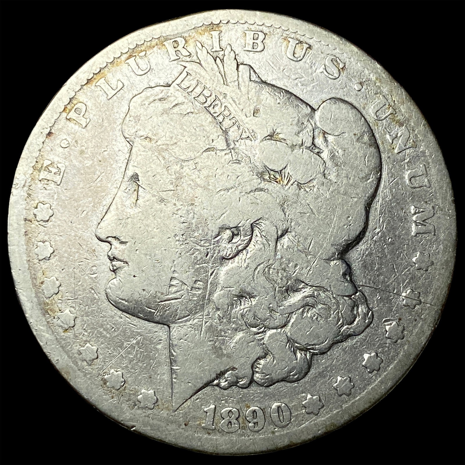 1890-CC Silver Morgan Dollar CLOSELY UNCIRCULATED: 1890-CC Silver Morgan Dollar CLOSELY UNCIRCULATED