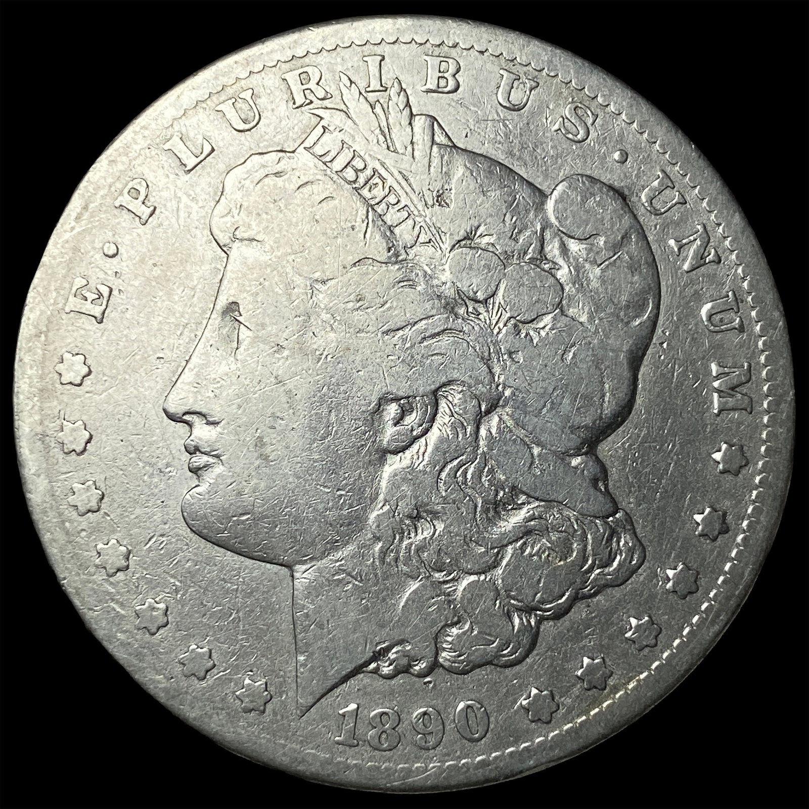 1890-CC Silver Morgan Dollar CLOSELY UNCIRCULATED: 1890-CC Silver Morgan Dollar CLOSELY UNCIRCULATED