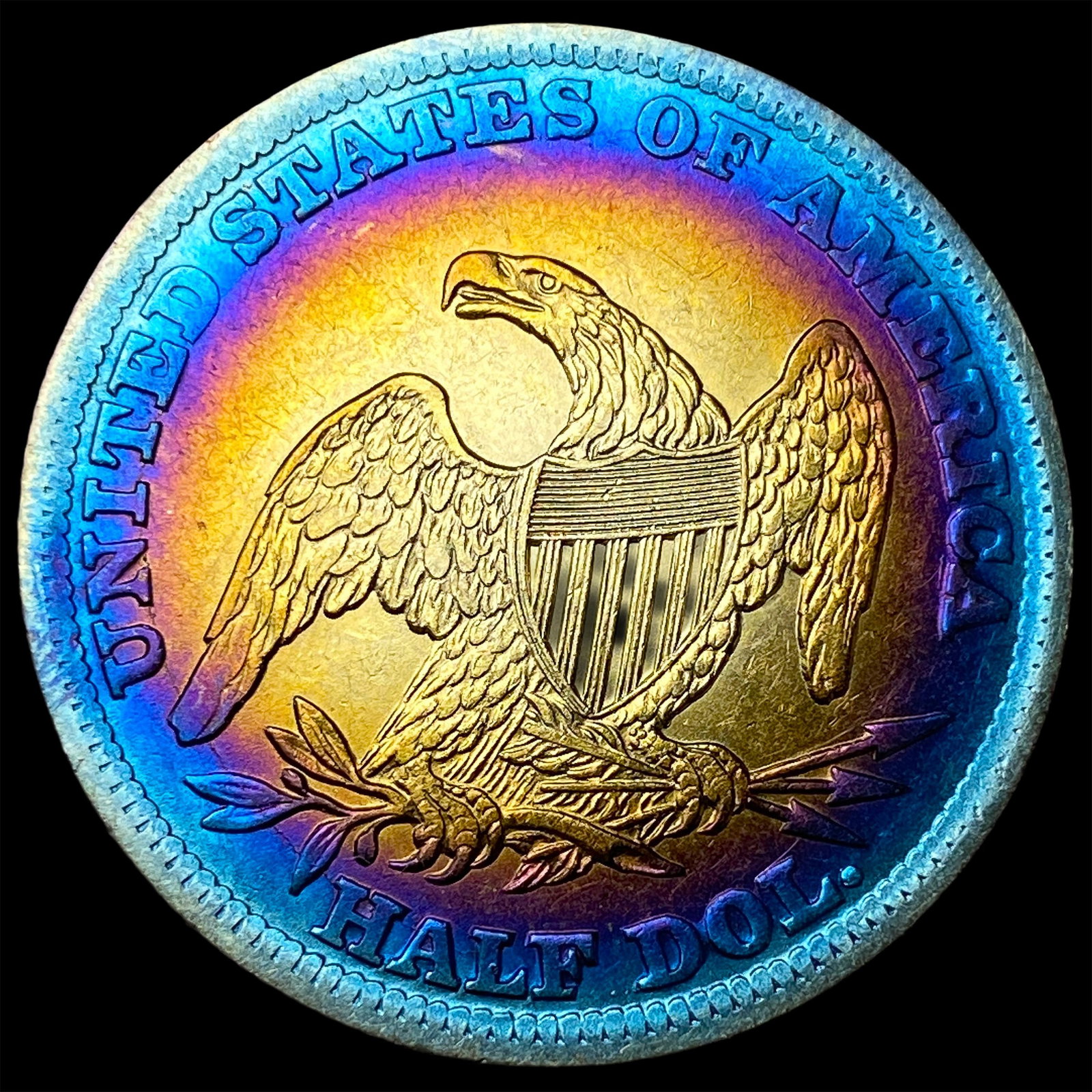 1838 Toned Capped Bust Half Dollar CLOSELY UNCIRCULATED - 2