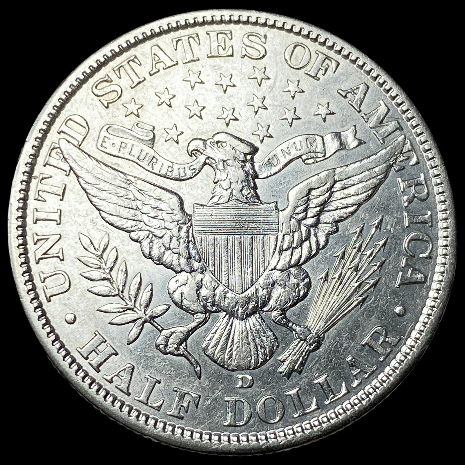 1908-D Silver Barber Half Dollar CLOSELY UNCIRCULATED - 2