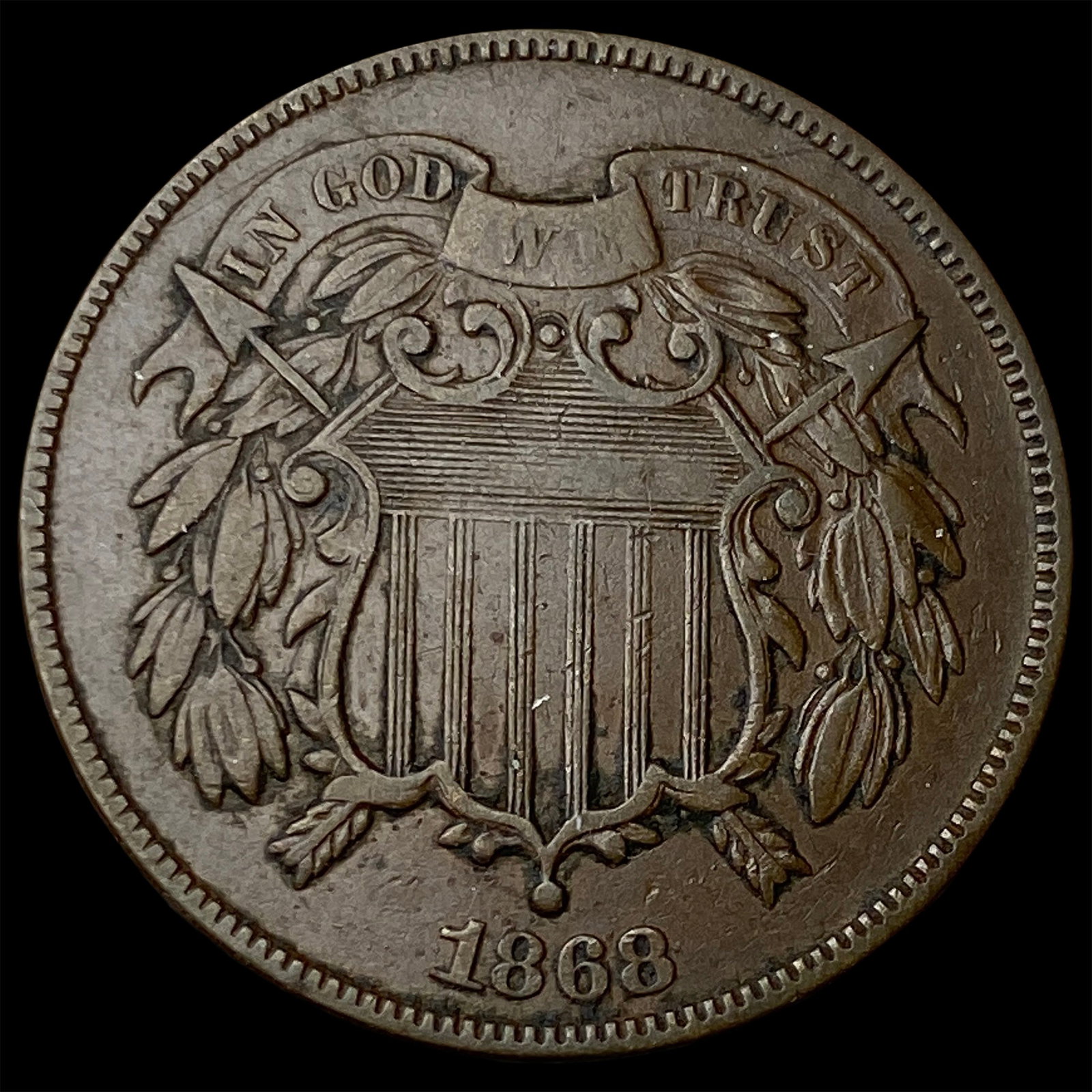 1868 Two-Cent Piece NEARLY UNCIRCULATED (1 of 2)