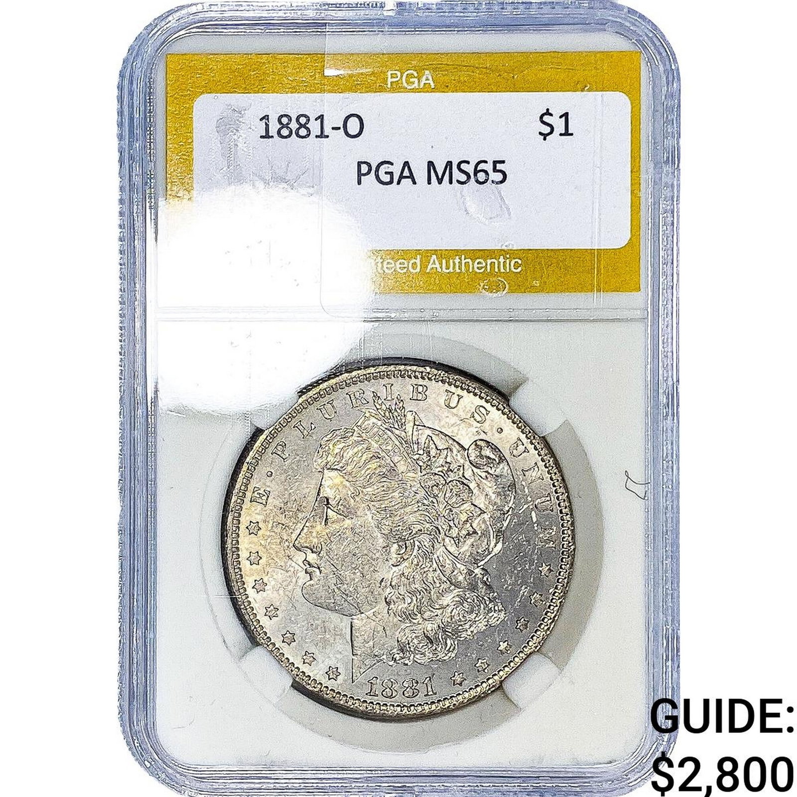 1881-O Morgan Silver Dollar PGA MS65: 1881-O Morgan Silver Dollar PGA MS65