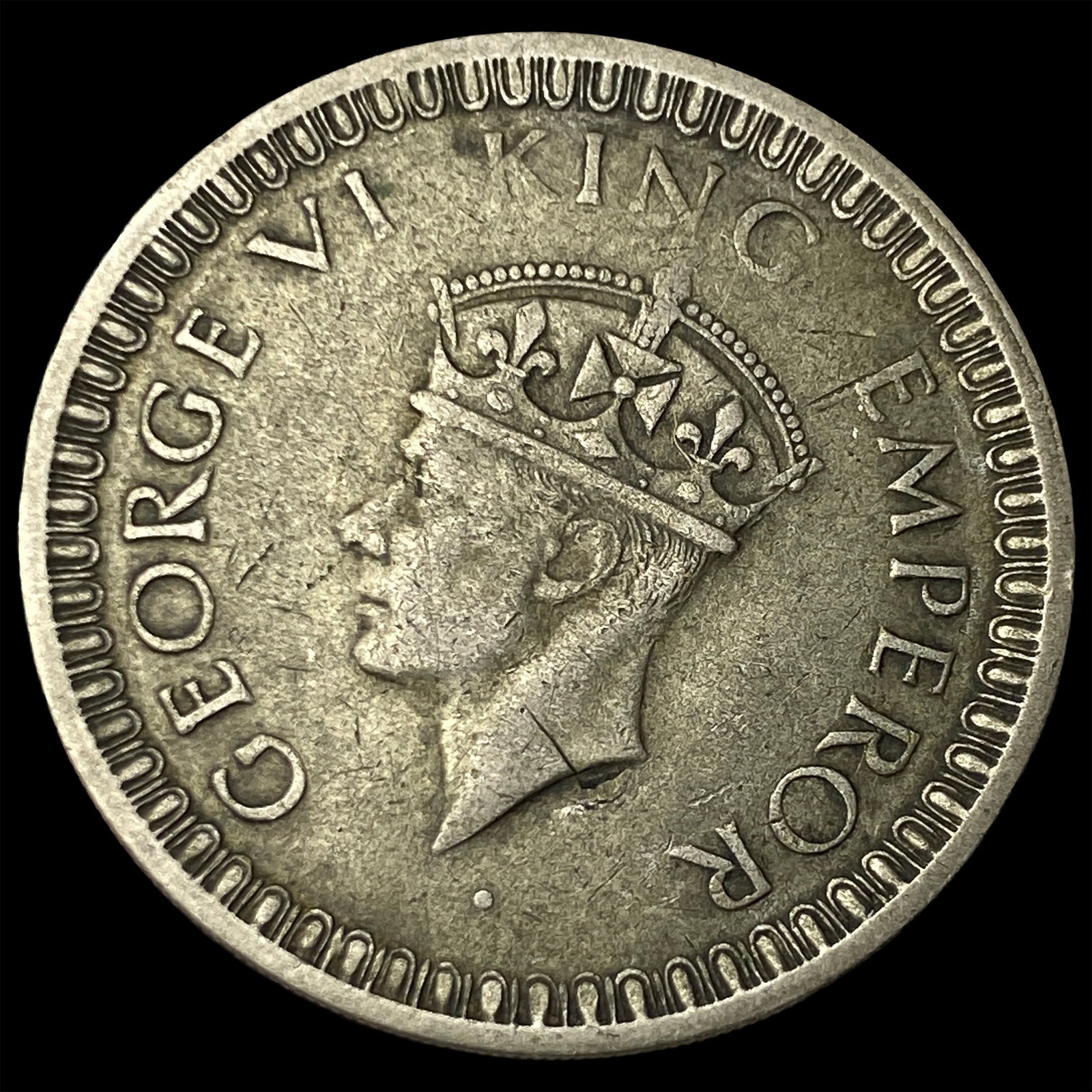 1942 British Inda Silver 1 Rupee: 1942 British Inda Silver 1 Rupee