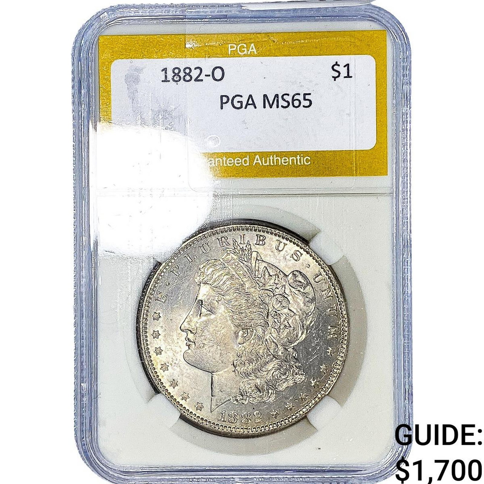 1882-O Morgan Silver Dollar PGA MS65: 1882-O Morgan Silver Dollar PGA MS65
