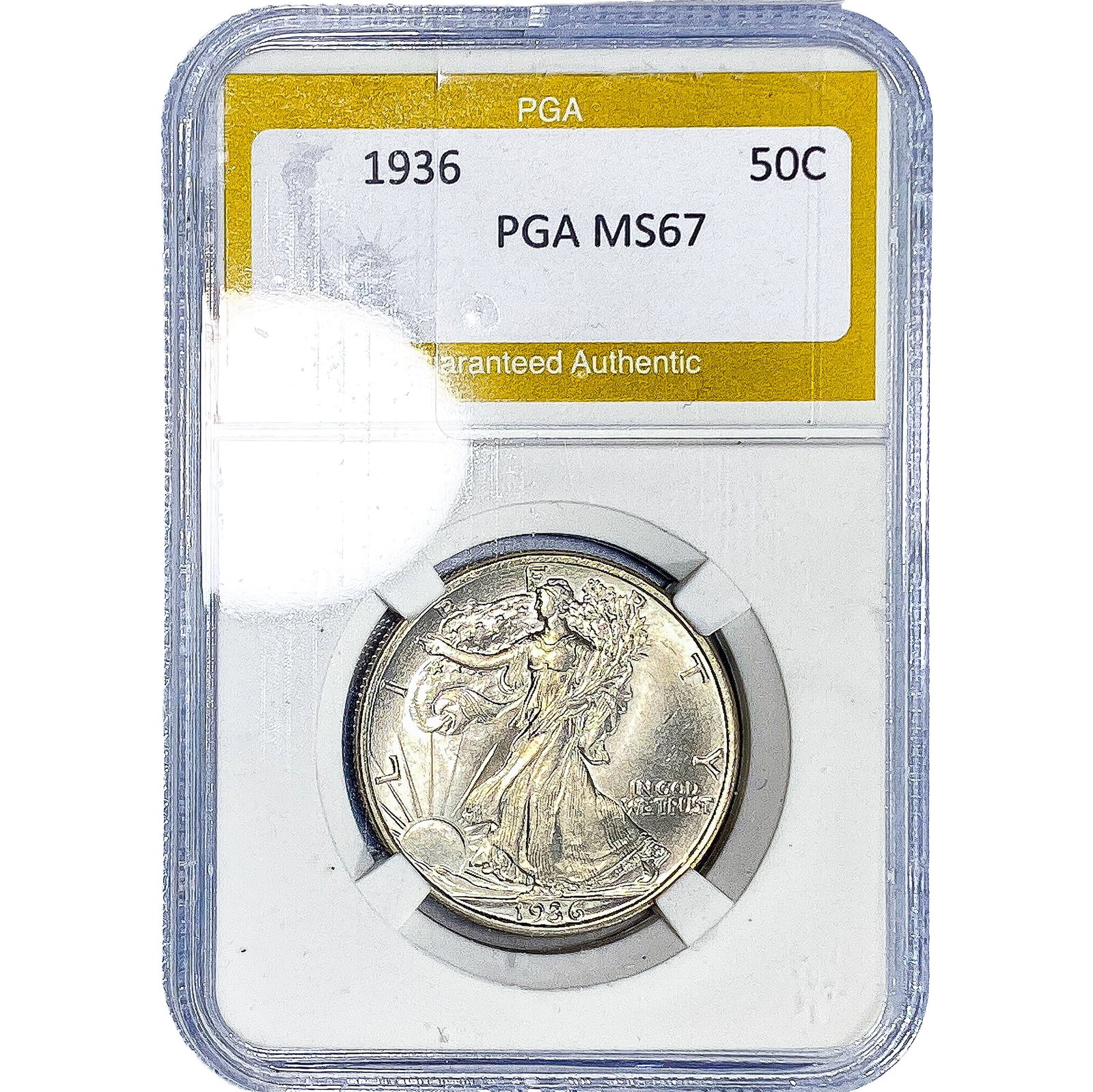 1936 Walking Liberty Half Dollar PGA MS67: 1936 Walking Liberty Half Dollar PGA MS67