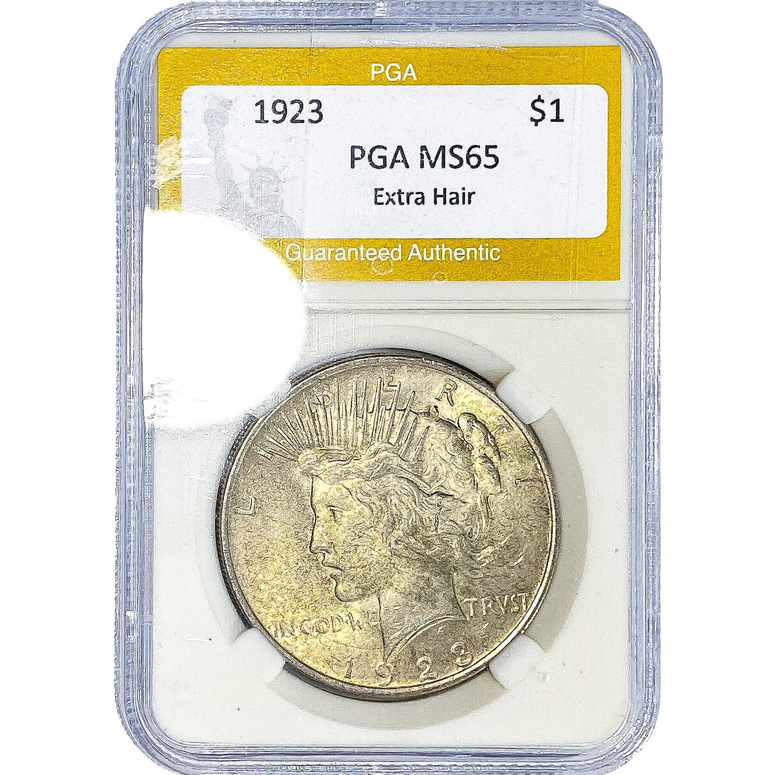 1923 Silver Peace Dollar PGA MS65 Extra Hair: 1923 Silver Peace Dollar PGA MS65 Extra Hair