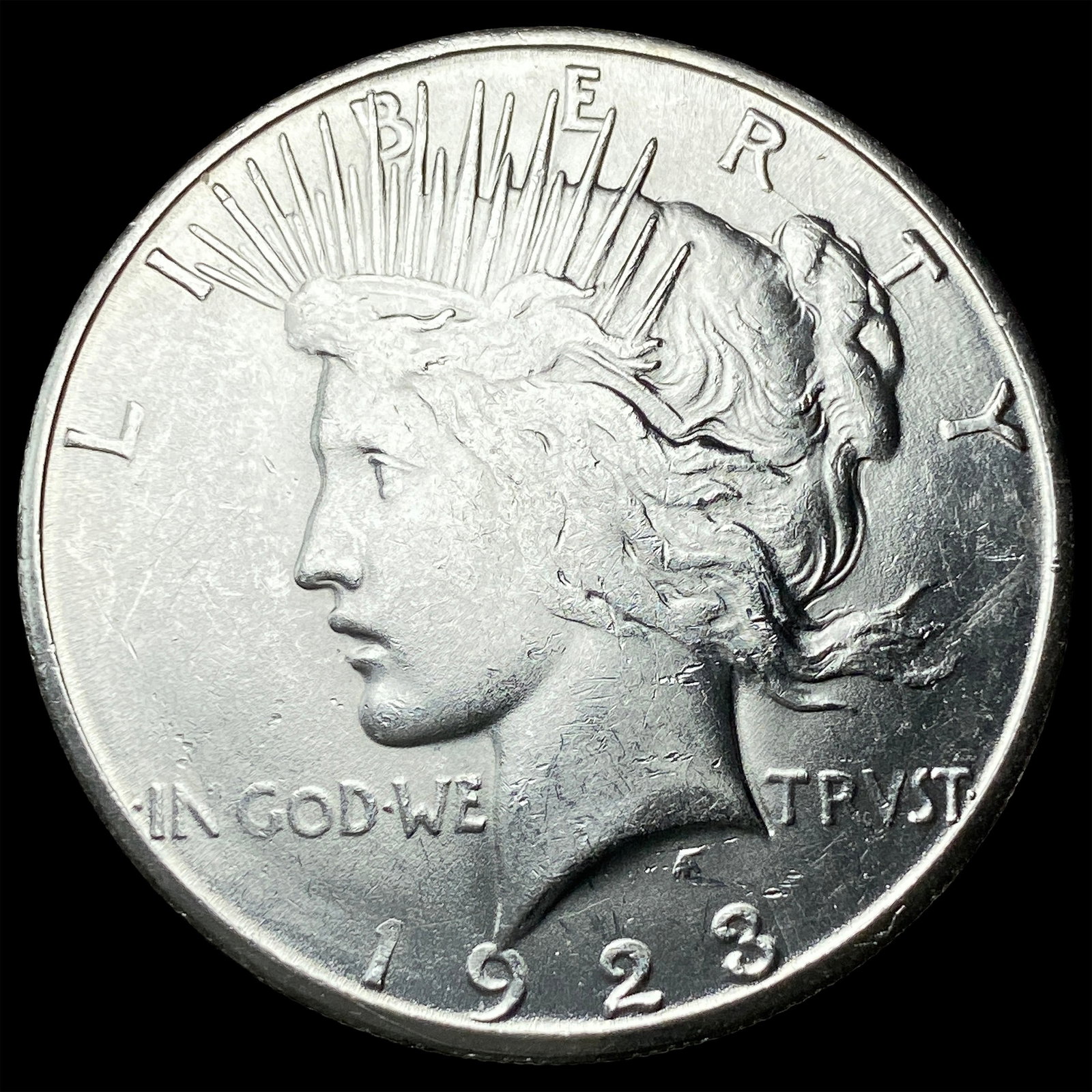 1923-S Silver Peace Dollar CHOICE AU: 1923-S Silver Peace Dollar CHOICE AU