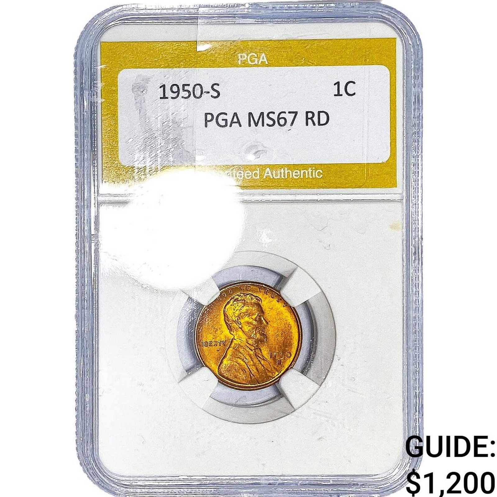 1950-S Wheat Cent PGA MS67 RD (1 of 2)