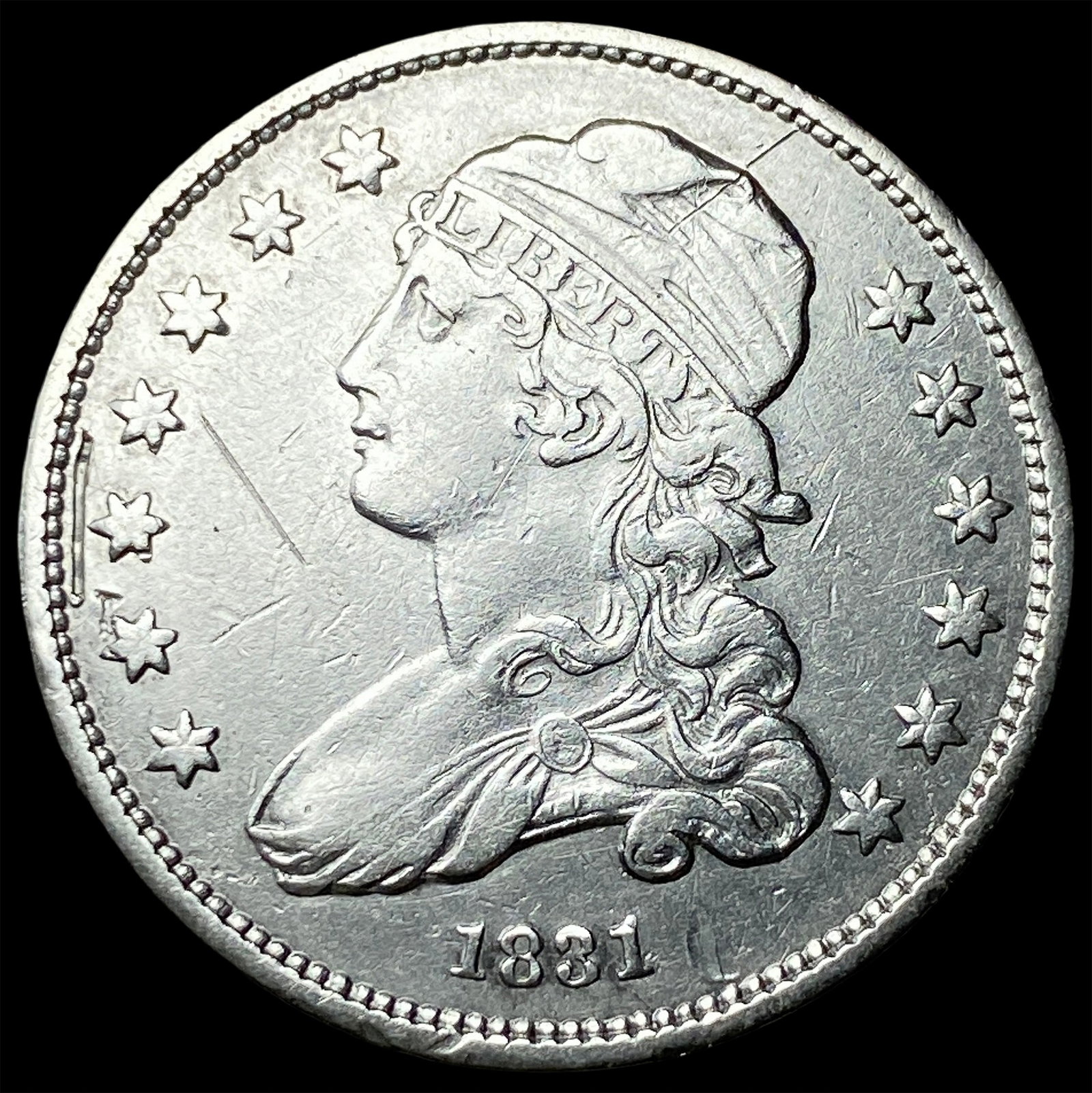 1831 Capped Bust Silver Quarter CLOSELY UNCIRCULATED: 1831 Capped Bust Silver Quarter CLOSELY UNCIRCULATED