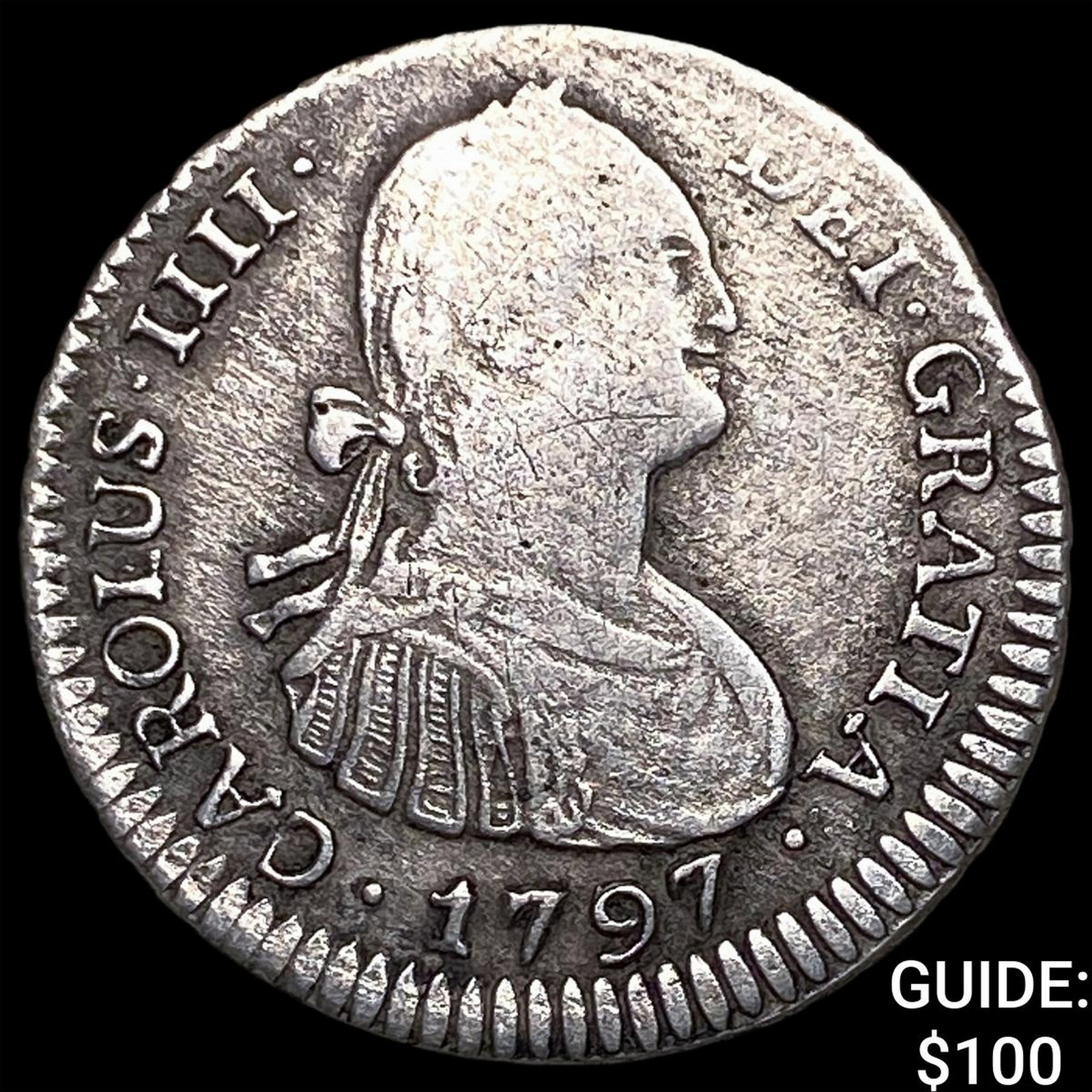 1797 Bolivia Potosi Silver 1 Real: 1797 Bolivia Potosi Silver 1 Real