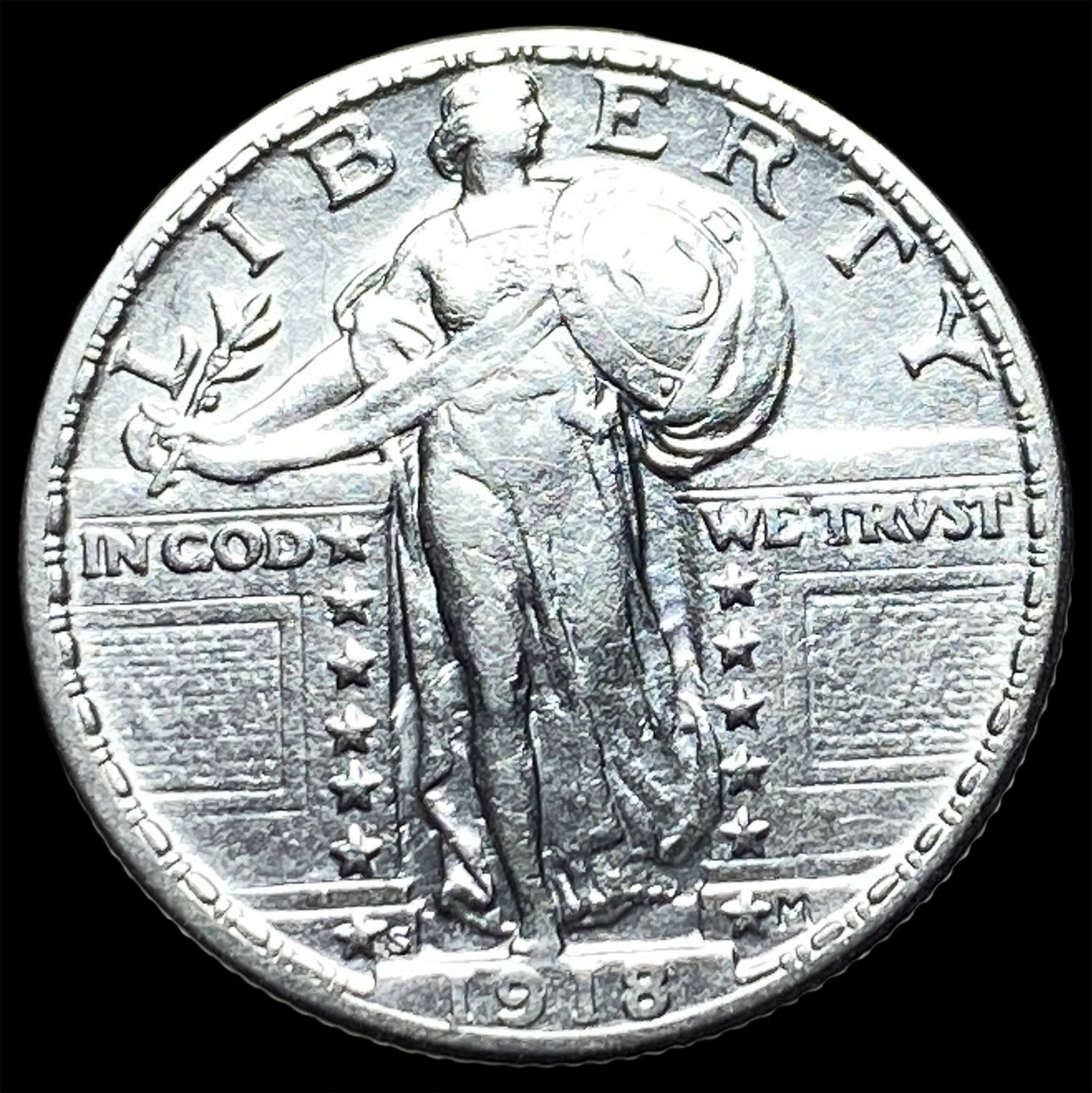 1918-S Standing Liberty Quarter CLOSELY UNCIRCULATED: 1918-S Standing Liberty Quarter CLOSELY UNCIRCULATED