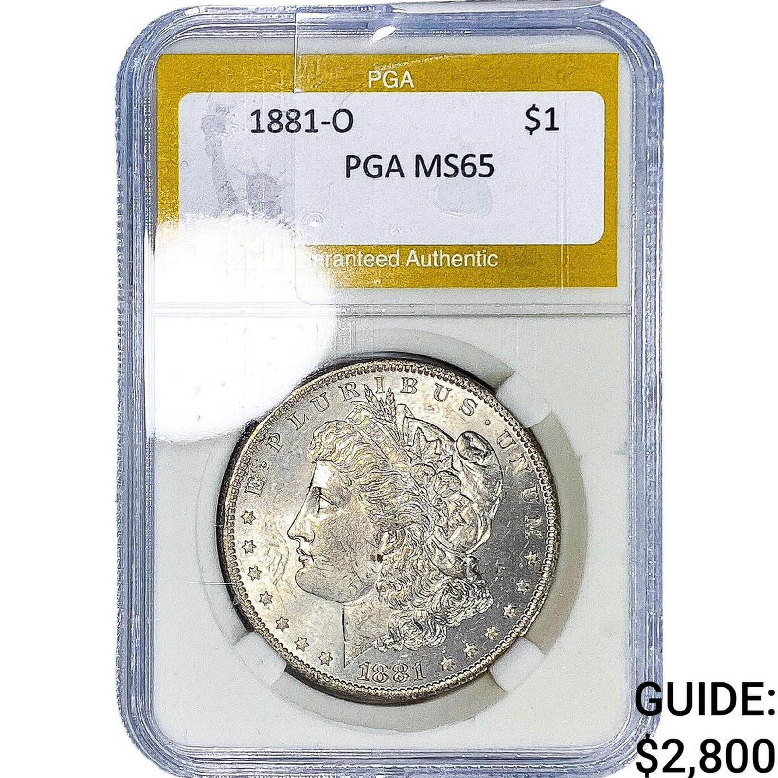 1881-O Morgan Silver Dollar PGA MS65: 1881-O Morgan Silver Dollar PGA MS65
