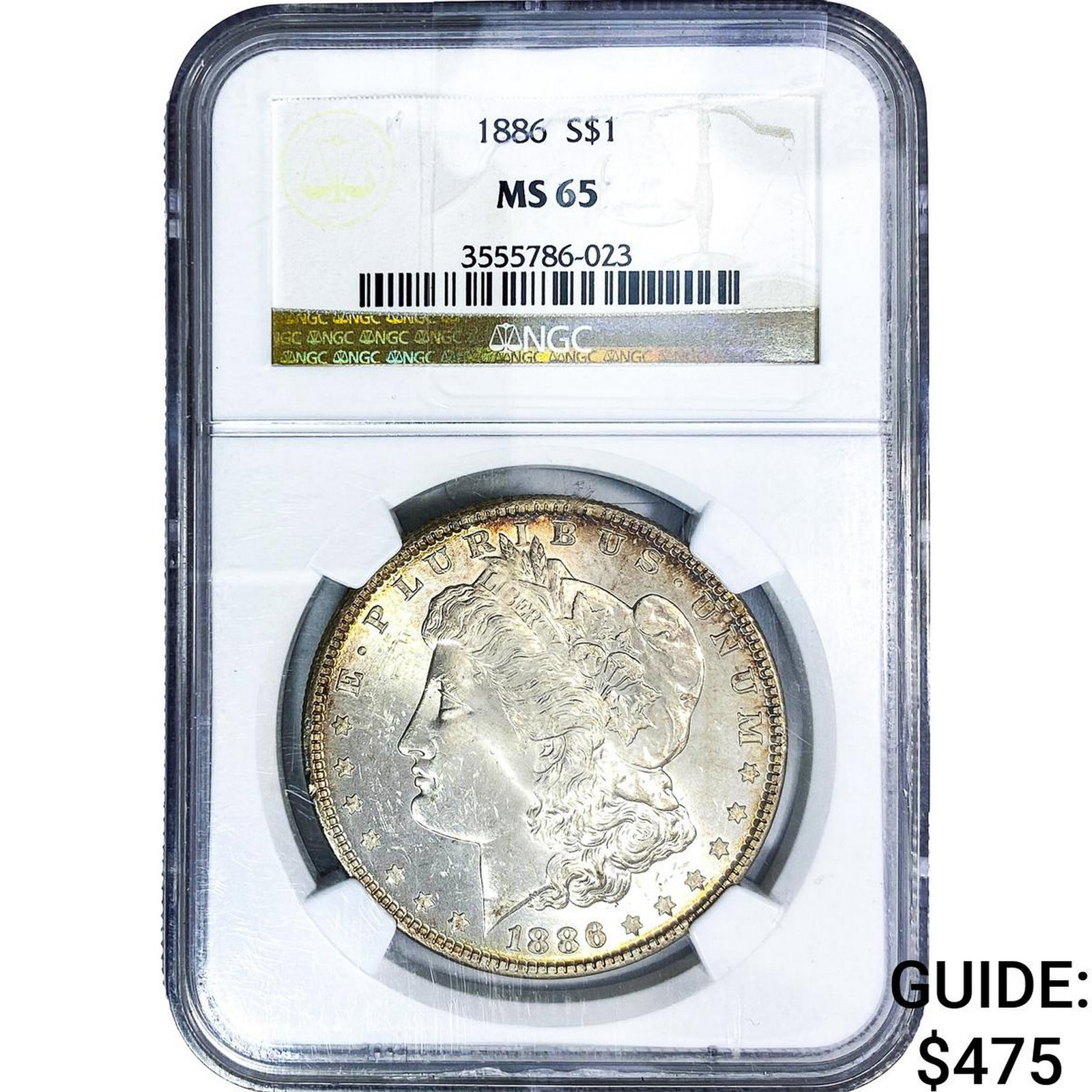 1886 Morgan Silver Dollar NGC MS65: 1886 Morgan Silver Dollar NGC MS65