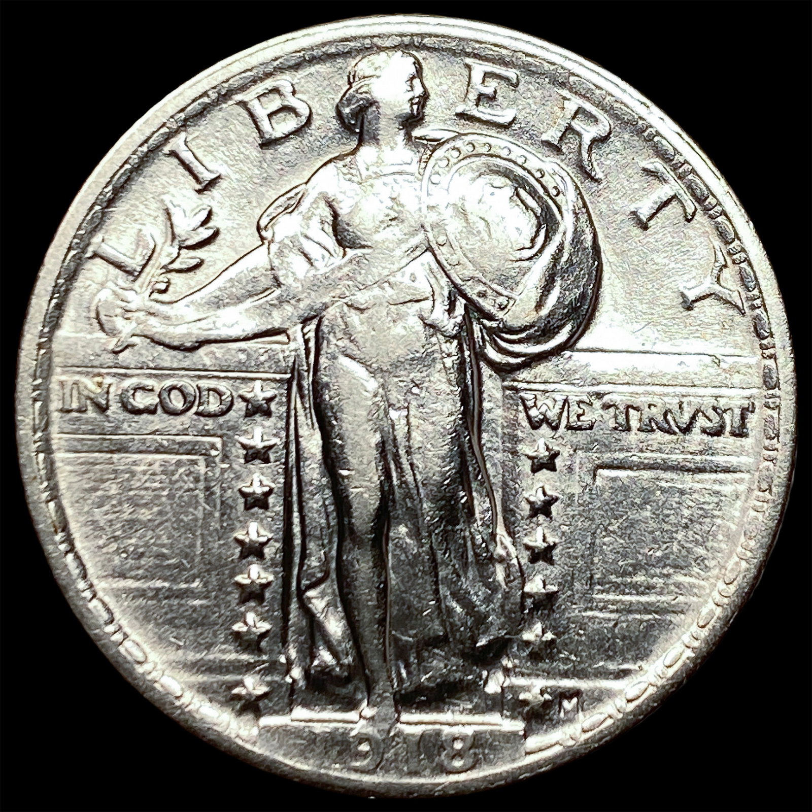 1918 Standing Liberty Quarter CLOSELY UNCIRCULATED: 1918 Standing Liberty Quarter CLOSELY UNCIRCULATED