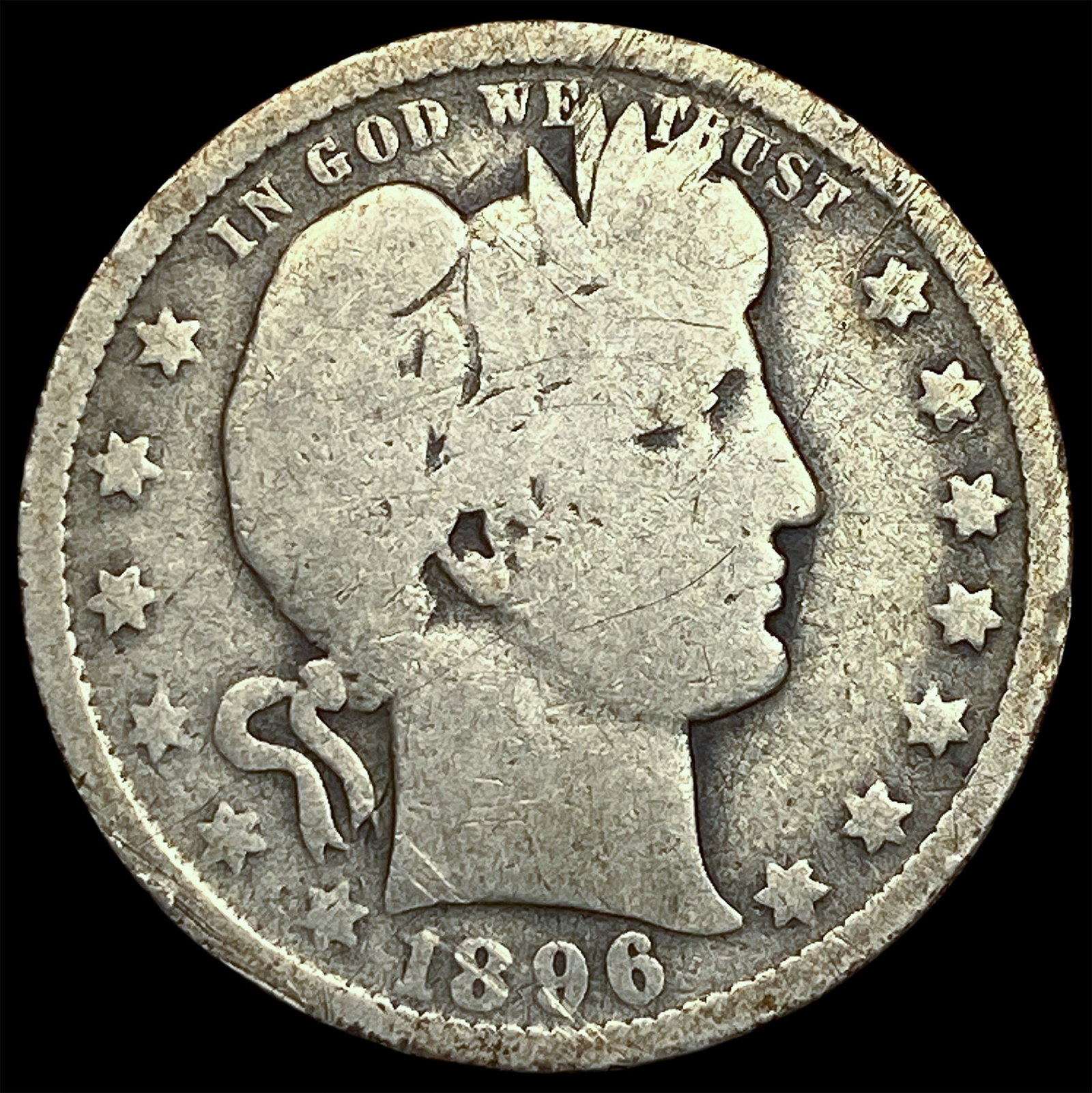1896-O Silver Barber Quarter NEARLY UNCIRCULATED: 1896-O Silver Barber Quarter NEARLY UNCIRCULATED