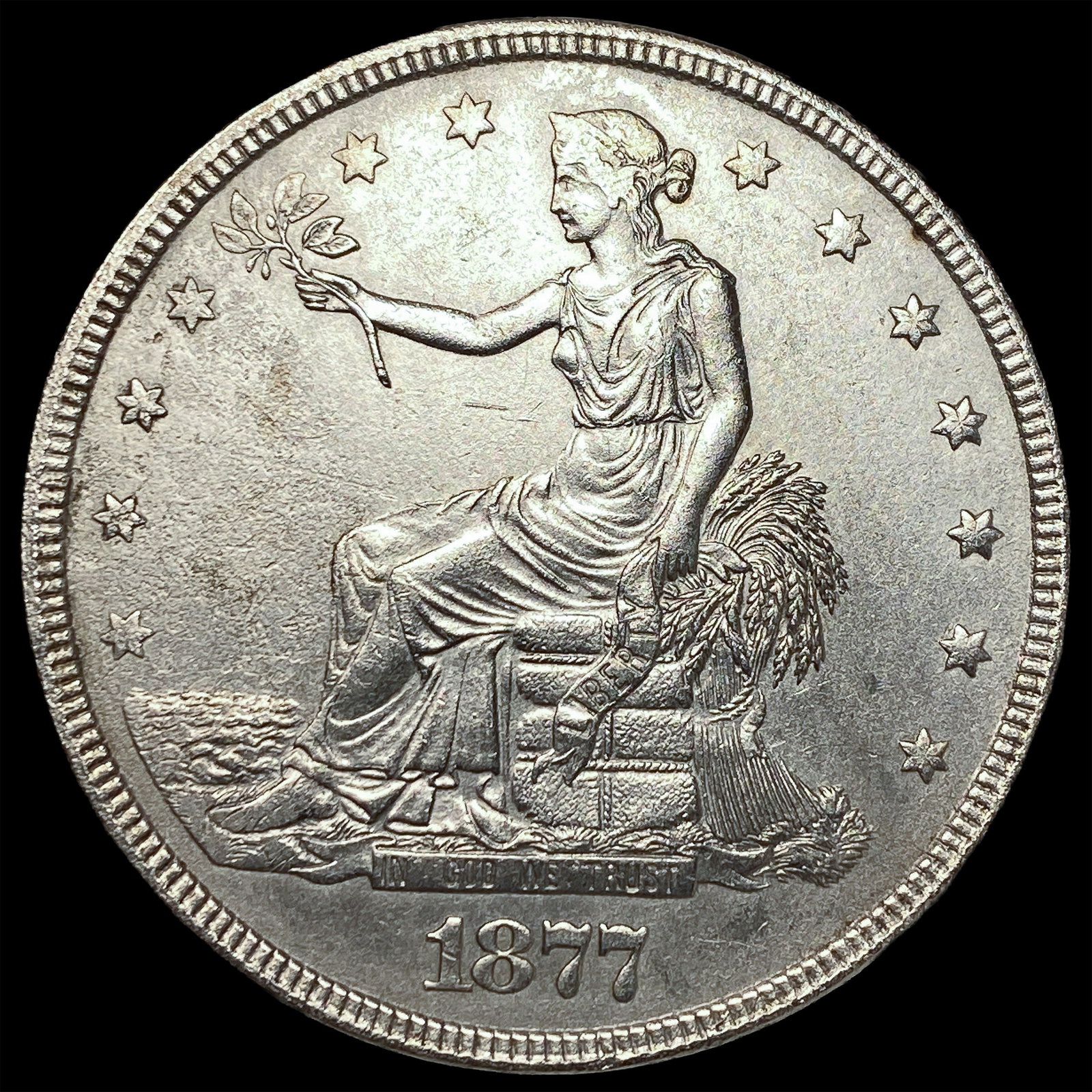1877 Silver Trade Dollar CLOSELY UNCIRCULATED: 1877 Silver Trade Dollar CLOSELY UNCIRCULATED