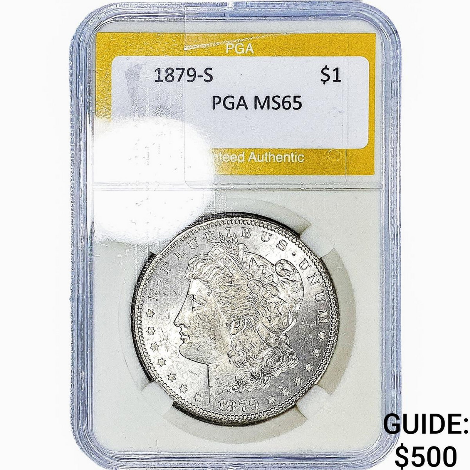 1879-S Morgan Silver Dollar PGA MS65: 1879-S Morgan Silver Dollar PGA MS65