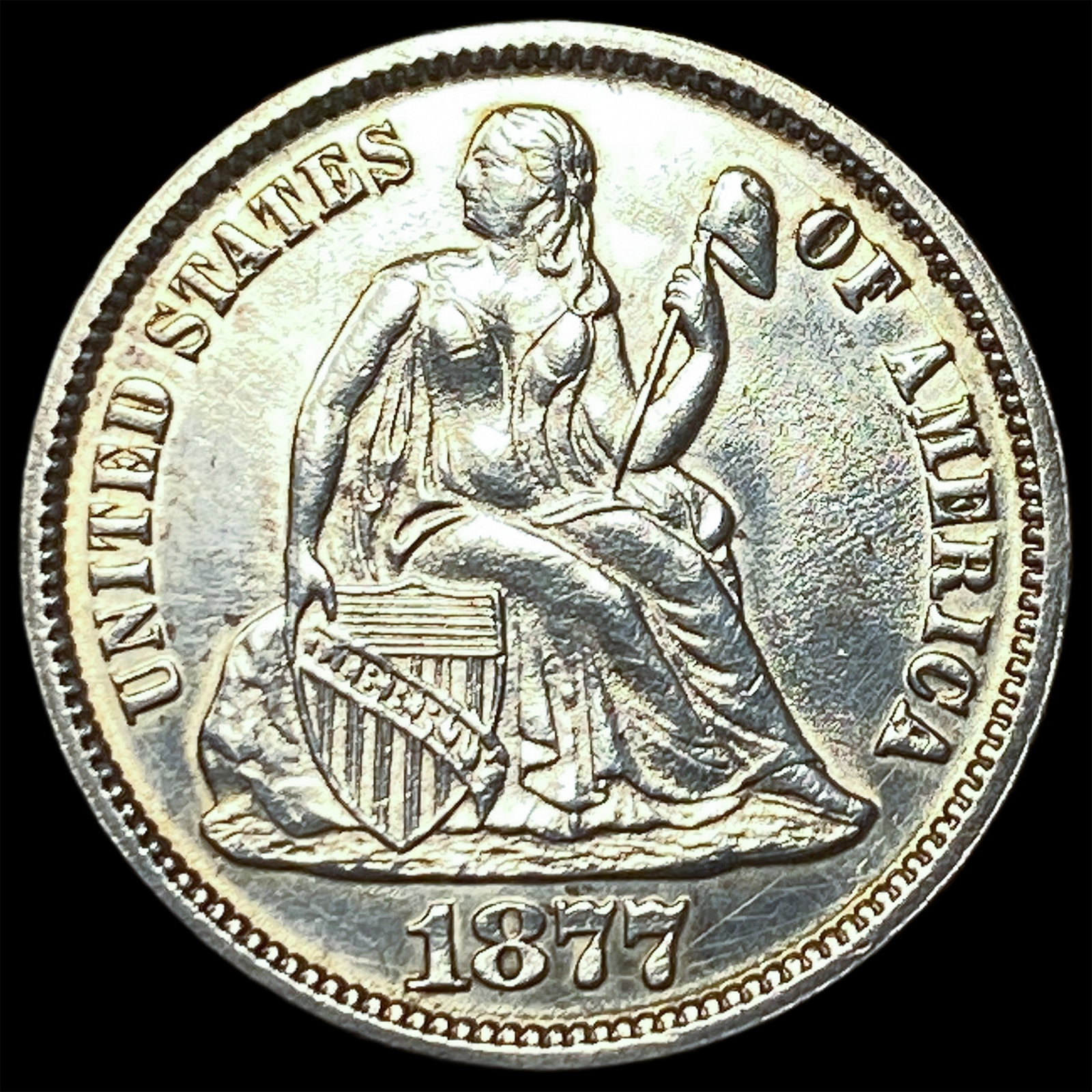 1877 Silver Seated Liberty Dime UNCIRCULATED: 1877 Silver Seated Liberty Dime UNCIRCULATED