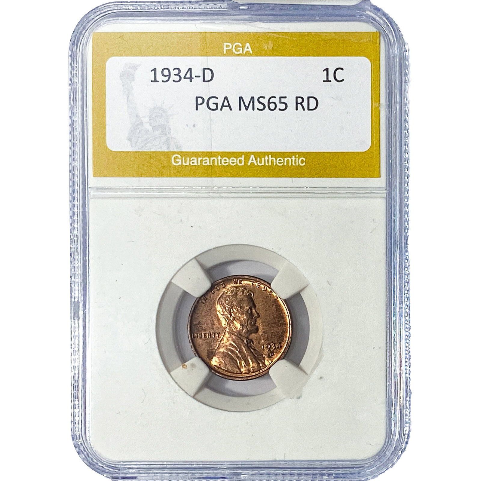 1934-D Wheat Cent PGA MS65 RD (1 of 2)