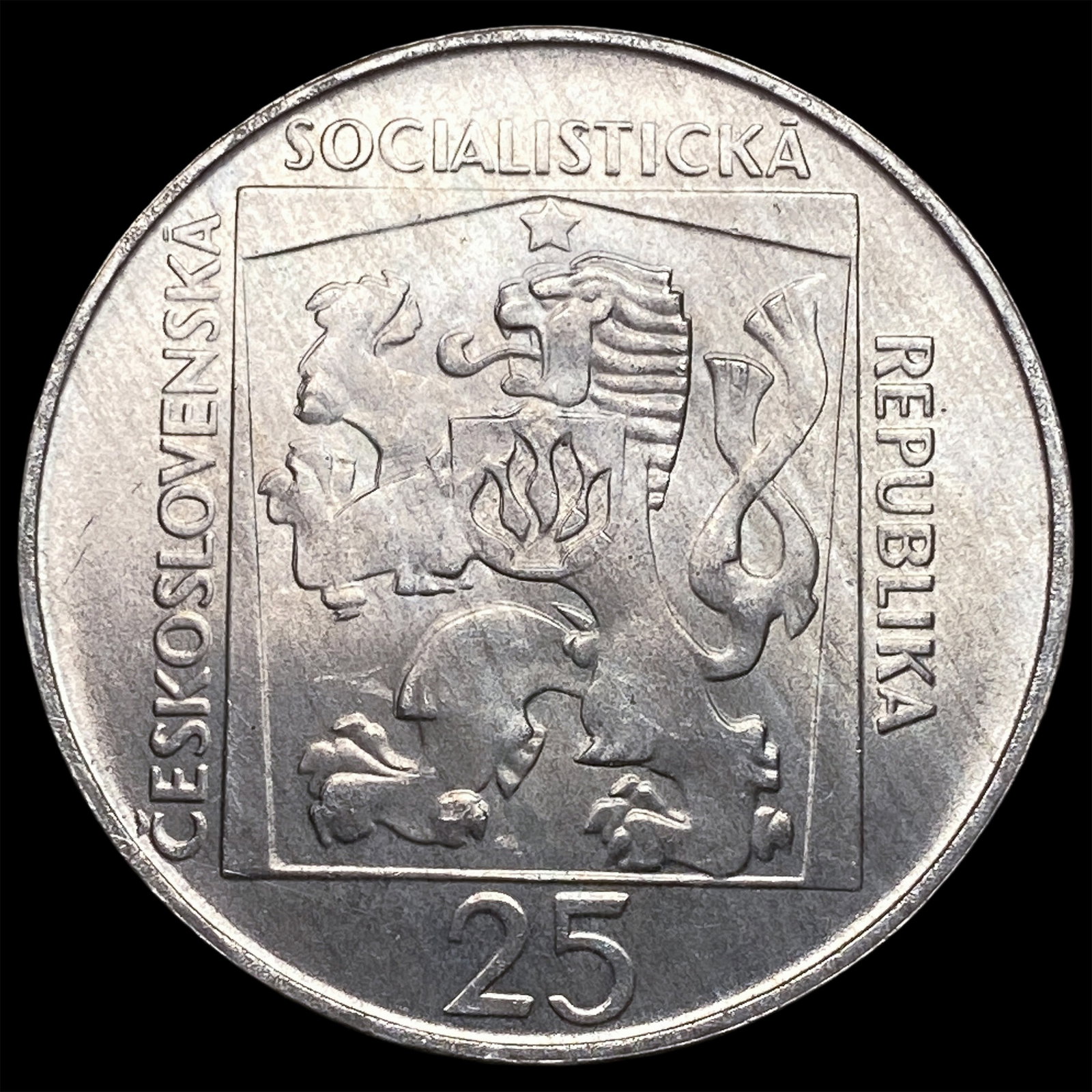 1970 Czechoslovakia Silver 25 Korun (1 of 2)