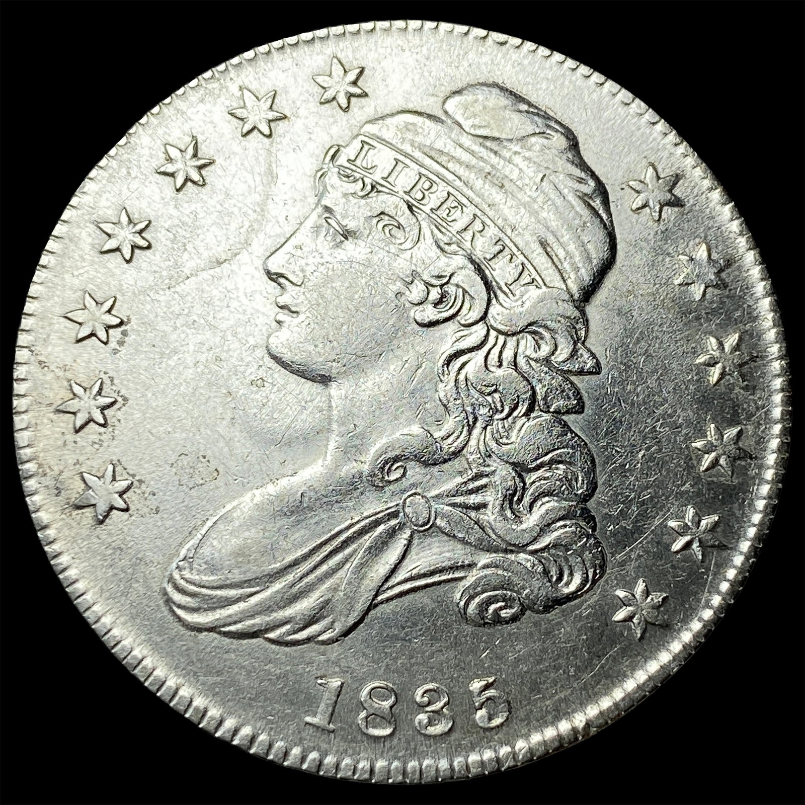 1835 Silver Capped Bust Half Dollar CLOSELY UNCIRCULATED: 1835 Silver Capped Bust Half Dollar CLOSELY UNCIRCULATED