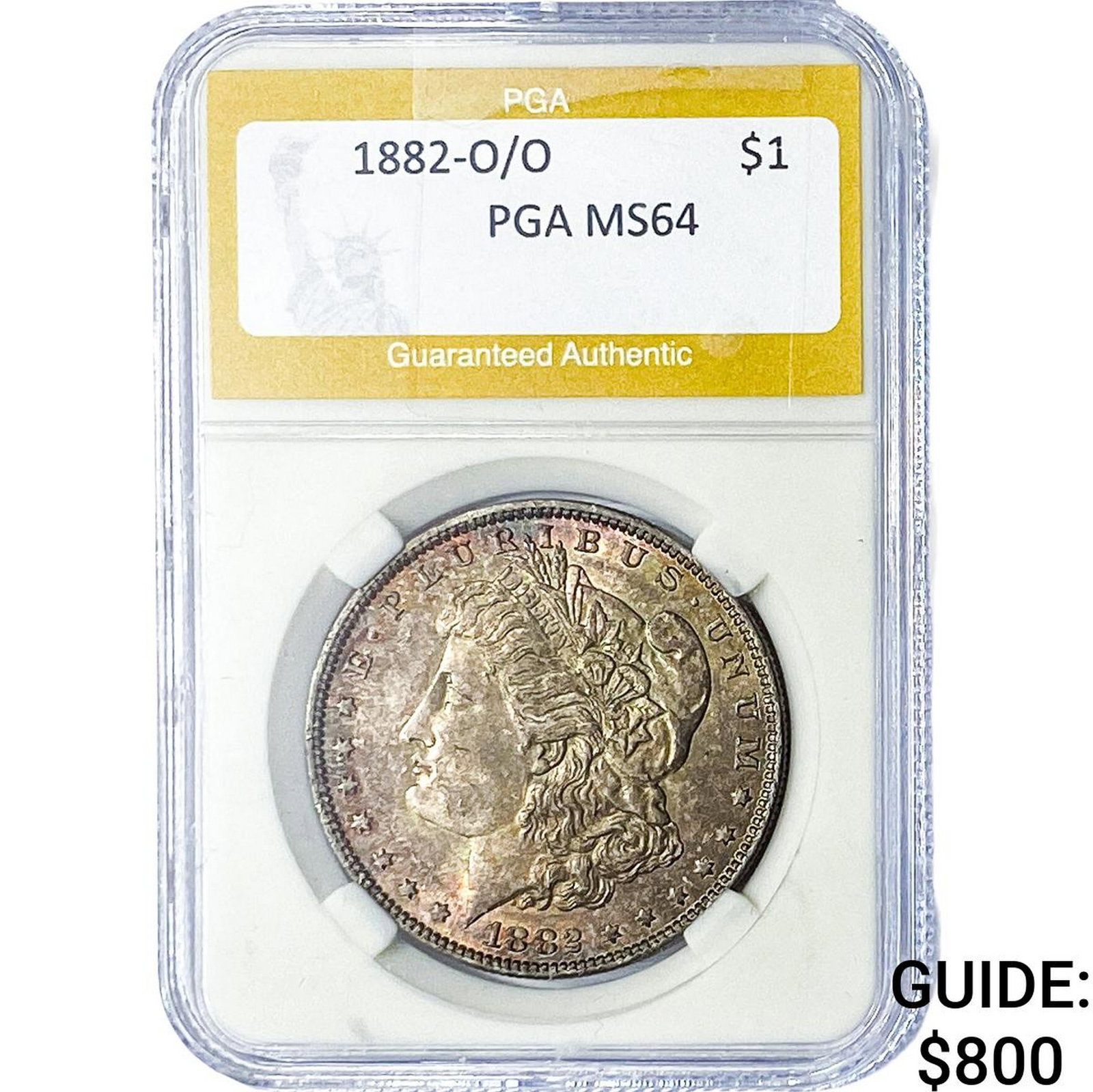 1882-O/O Morgan Silver Dollar PGA MS64: 1882-O/O Morgan Silver Dollar PGA MS64
