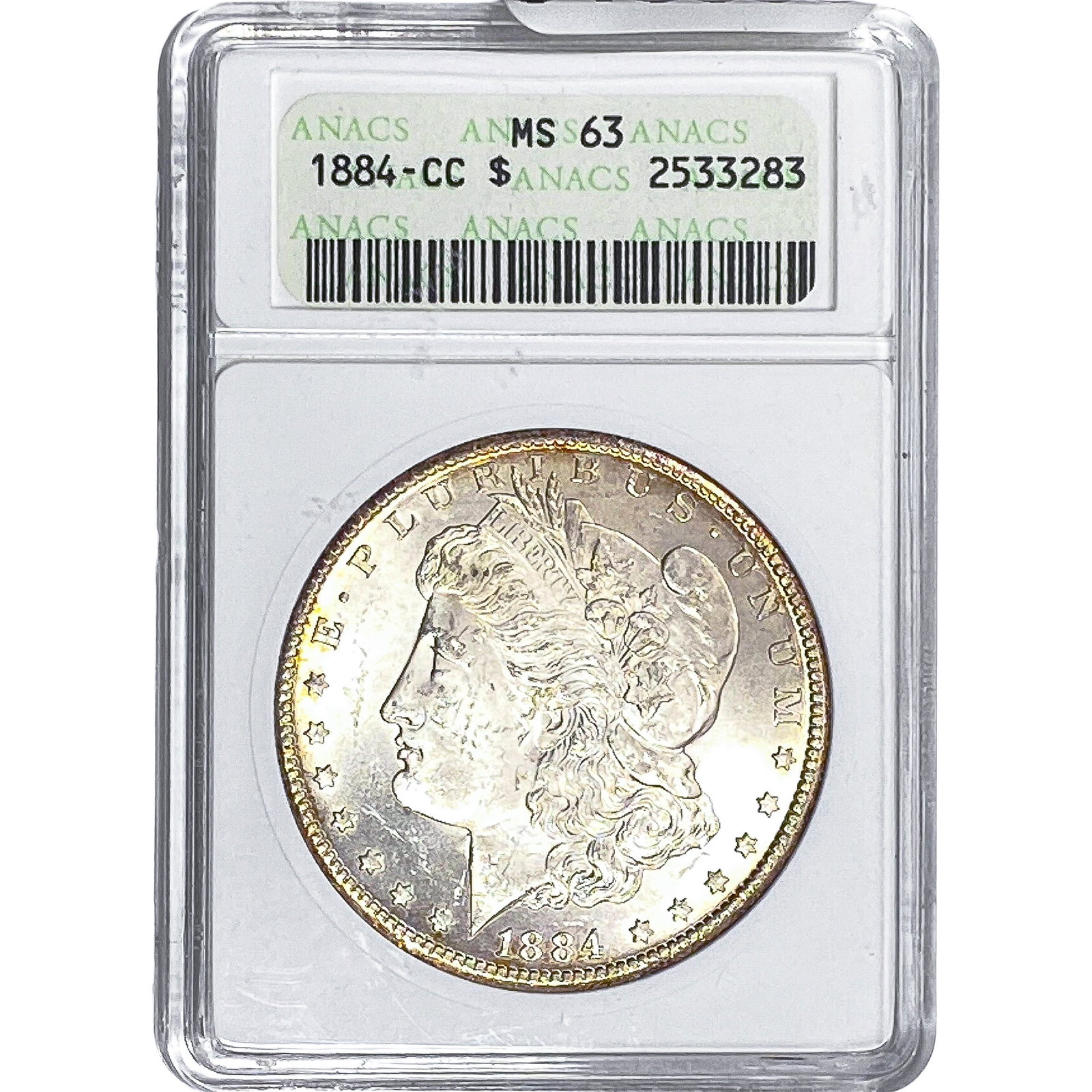 1884-CC Morgan Silver Dollar ANACS MS63: 1884-CC Morgan Silver Dollar ANACS MS63