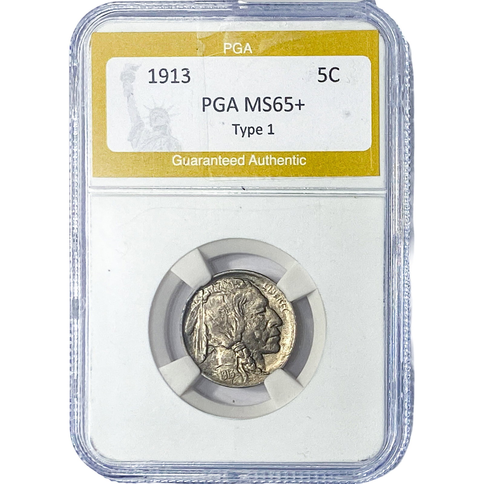 1913 Buffalo Nickel PGA MS65+ Type 1: 1913 Buffalo Nickel PGA MS65+ Type 1