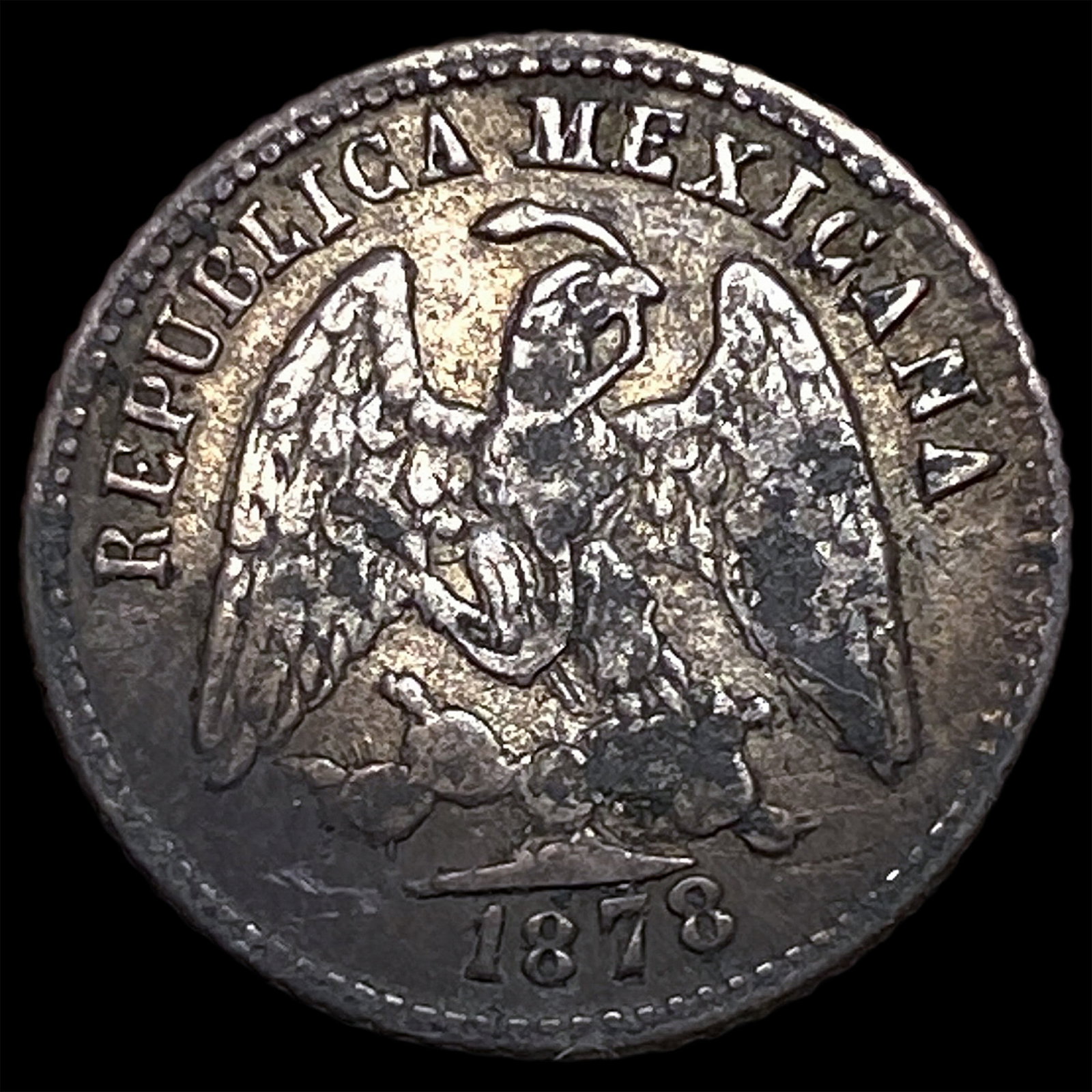 1878 ZsS Mexico Silver 5 Centavos: 1878 ZsS Mexico Silver 5 Centavos