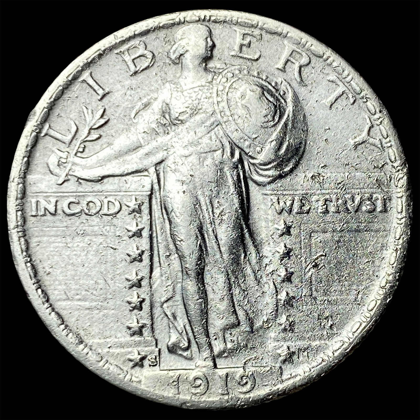 1919-S Standing Liberty Quarter CLOSELY UNCIRCULATED: 1919-S Standing Liberty Quarter CLOSELY UNCIRCULATED