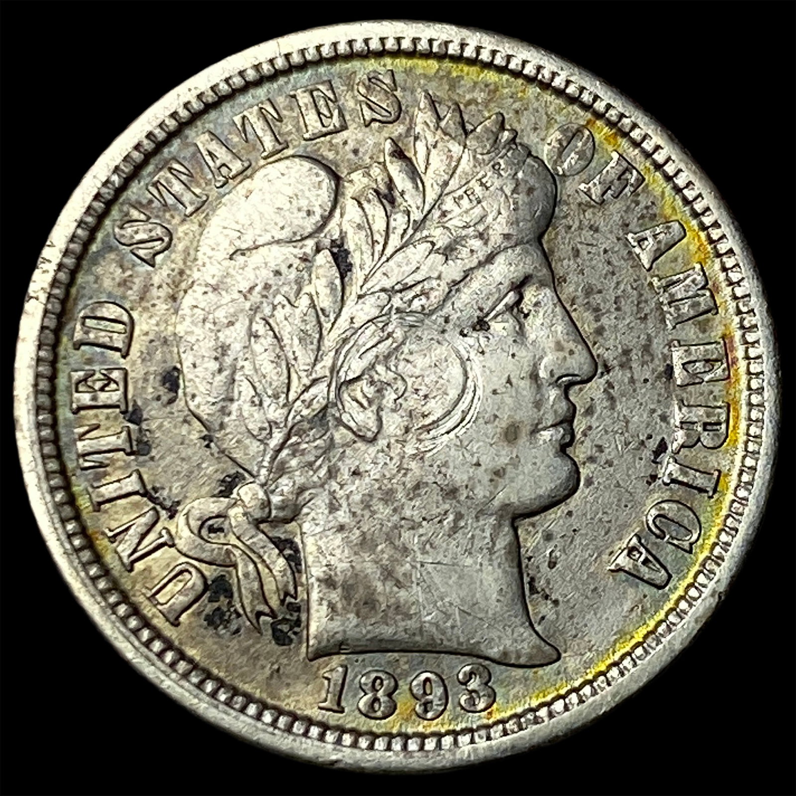 1893-O Silver Barber Dime NEARLY UNCIRCULATED: 1893-O Silver Barber Dime NEARLY UNCIRCULATED