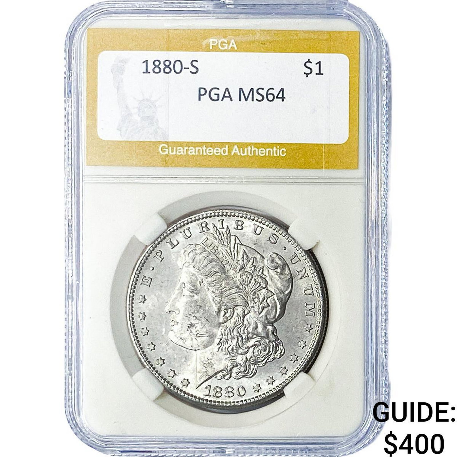 1880-S Morgan Silver Dollar PGA MS64: 1880-S Morgan Silver Dollar PGA MS64