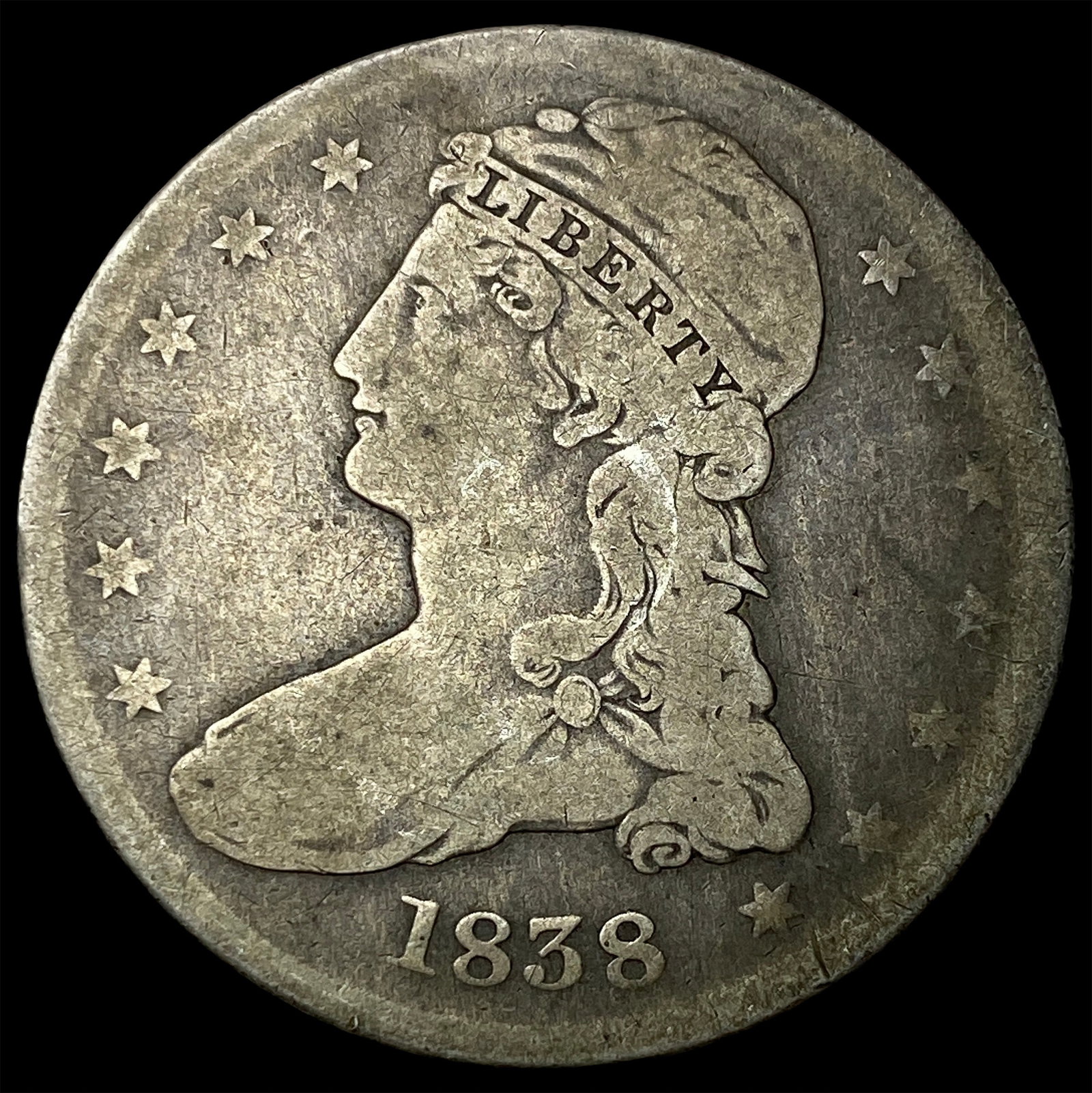 1838 Silver Capped Bust Half Dollar CHOICE BU: 1838 Silver Capped Bust Half Dollar CHOICE BU
