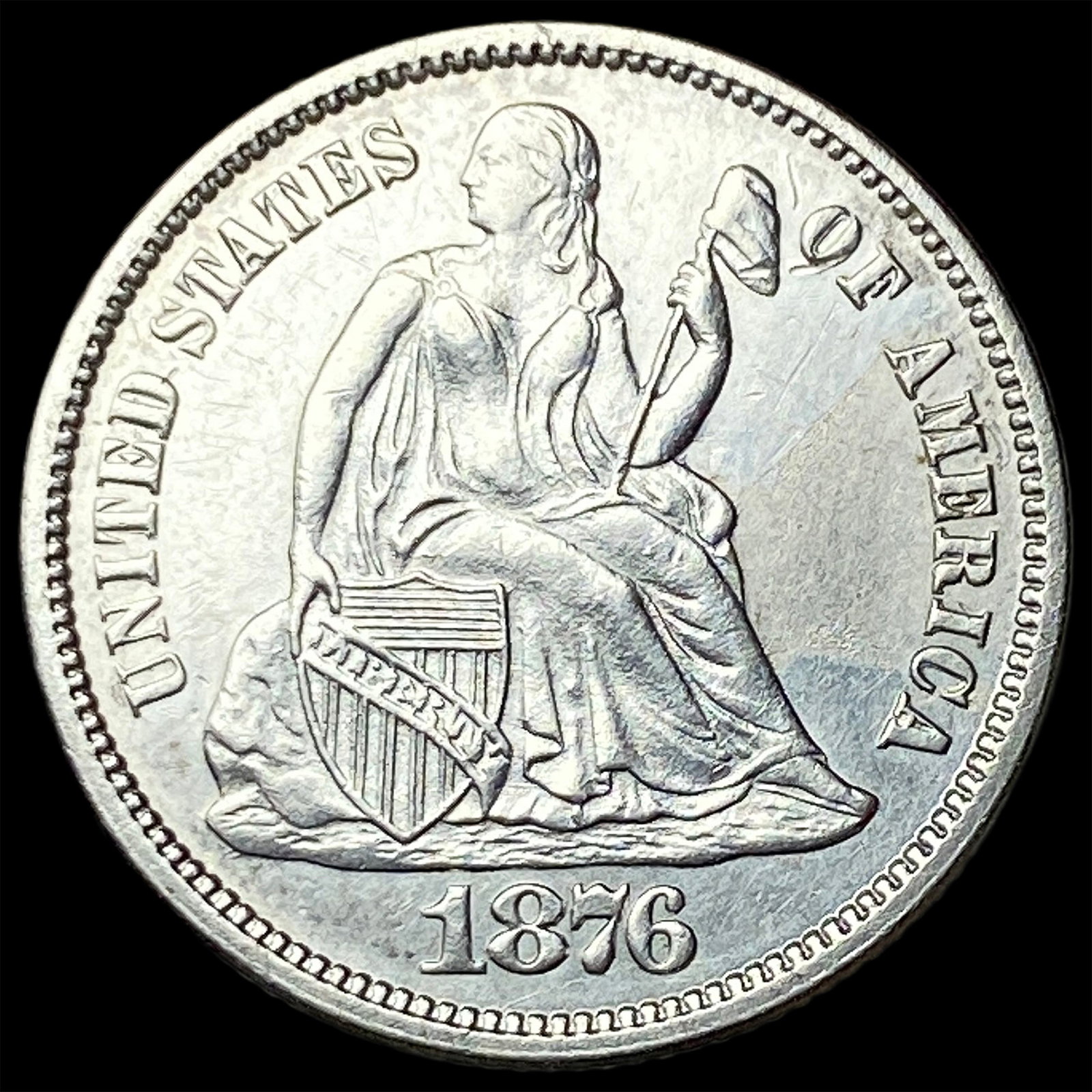1876 Silver Seated Liberty Dime UNCIRCULATED (1 of 2)