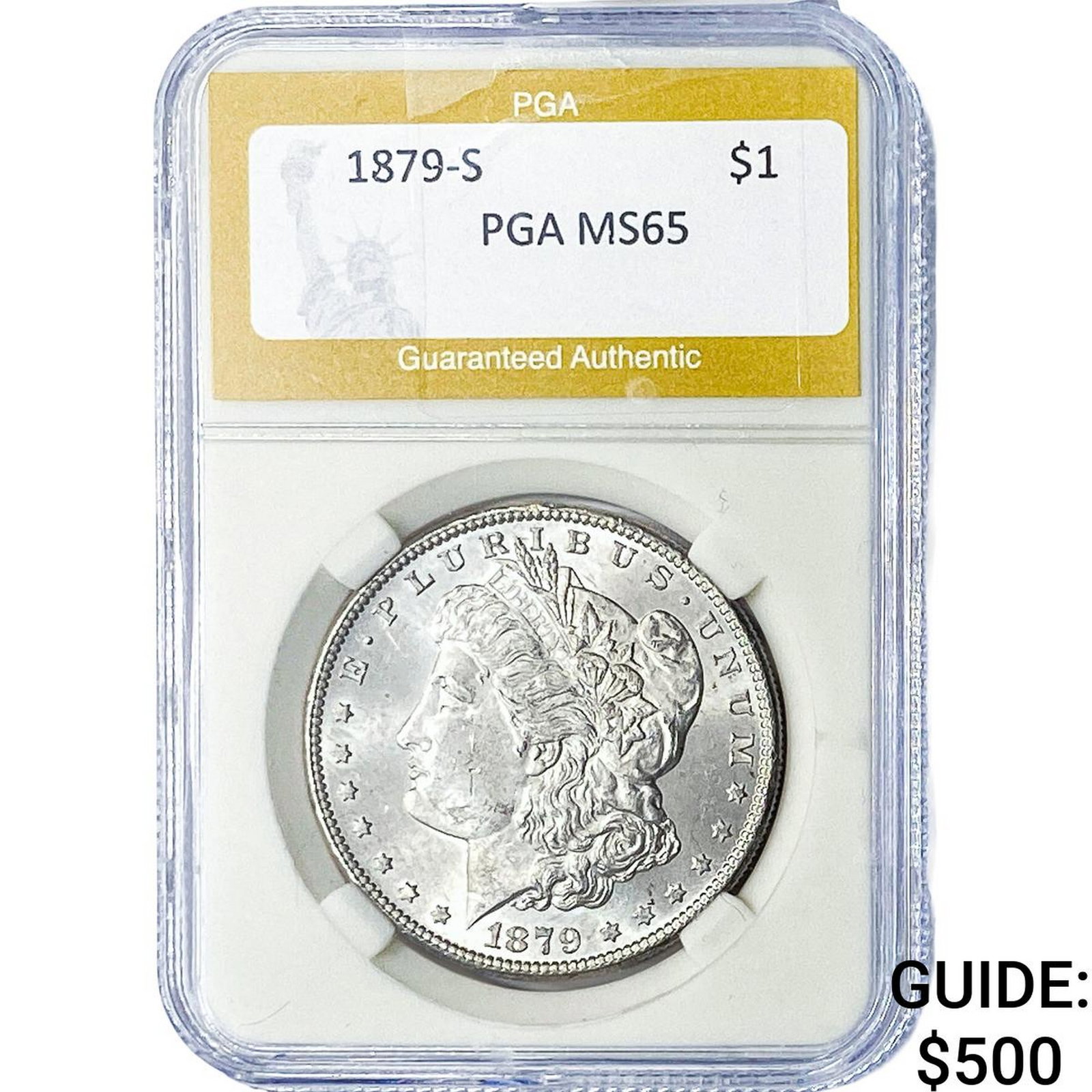 1879-S Morgan Silver Dollar PGA MS65: 1879-S Morgan Silver Dollar PGA MS65