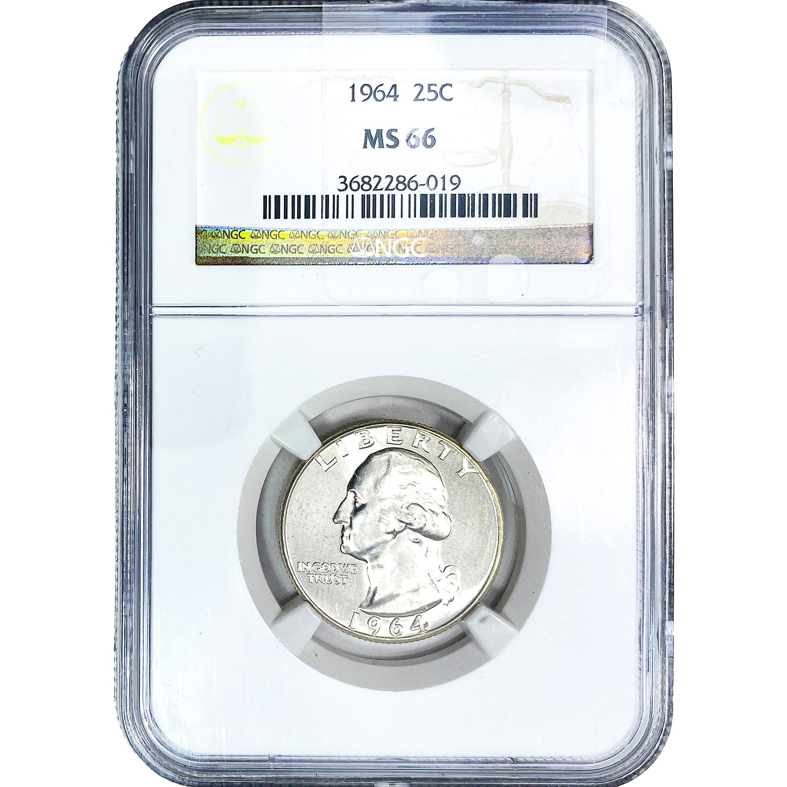 1964 Washington Silver Quarter NGC MS66: 1964 Washington Silver Quarter NGC MS66