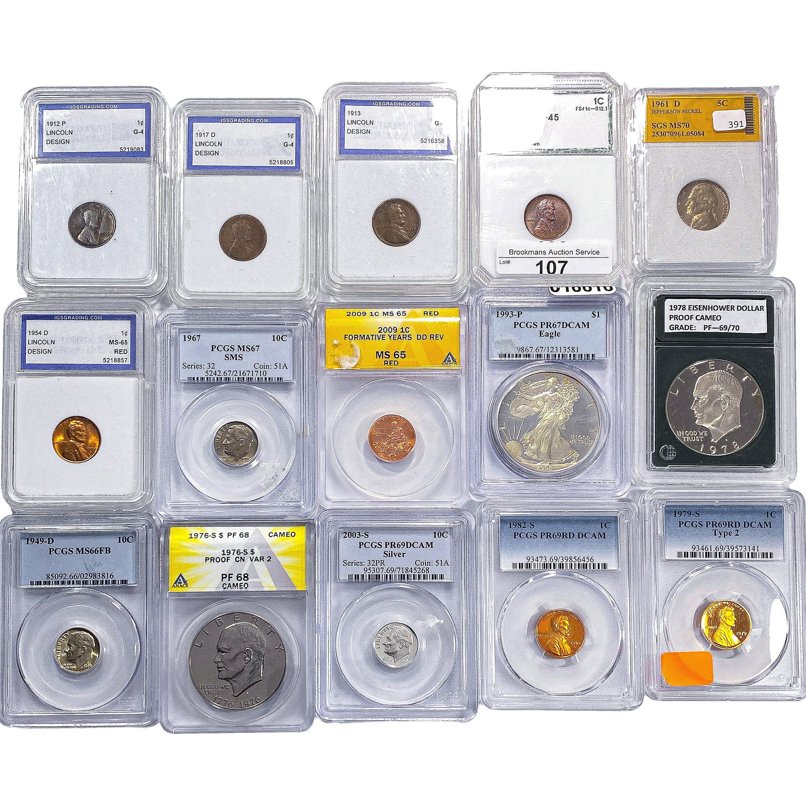 Various Dates Various U.S. Graded Coins: Various Dates Various U.S. Graded Coins