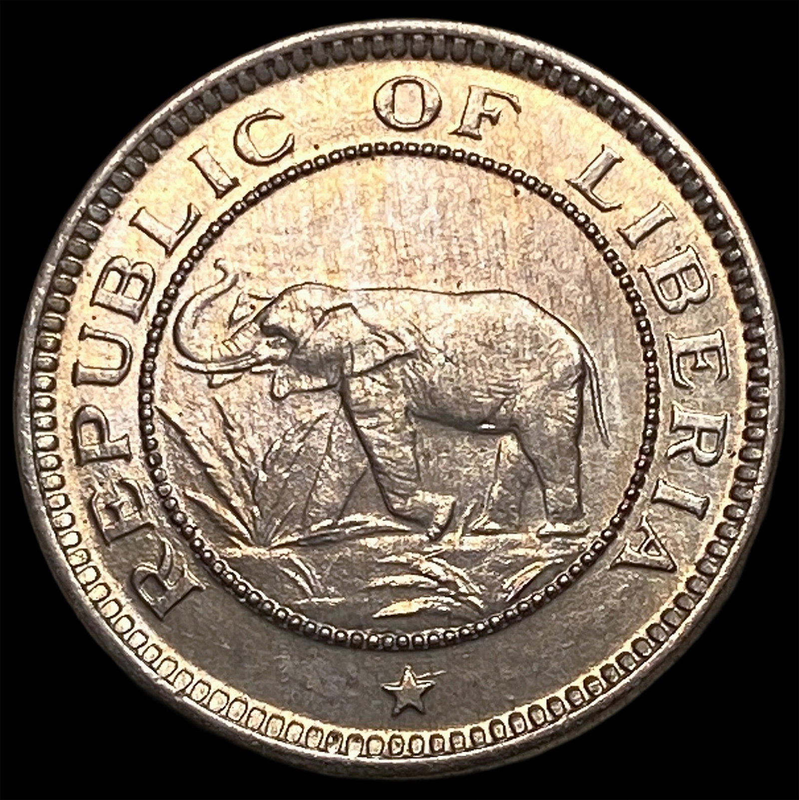 1941 Liberia Copper Nickel 1/2 Cent: 1941 Liberia Copper Nickel 1/2 Cent