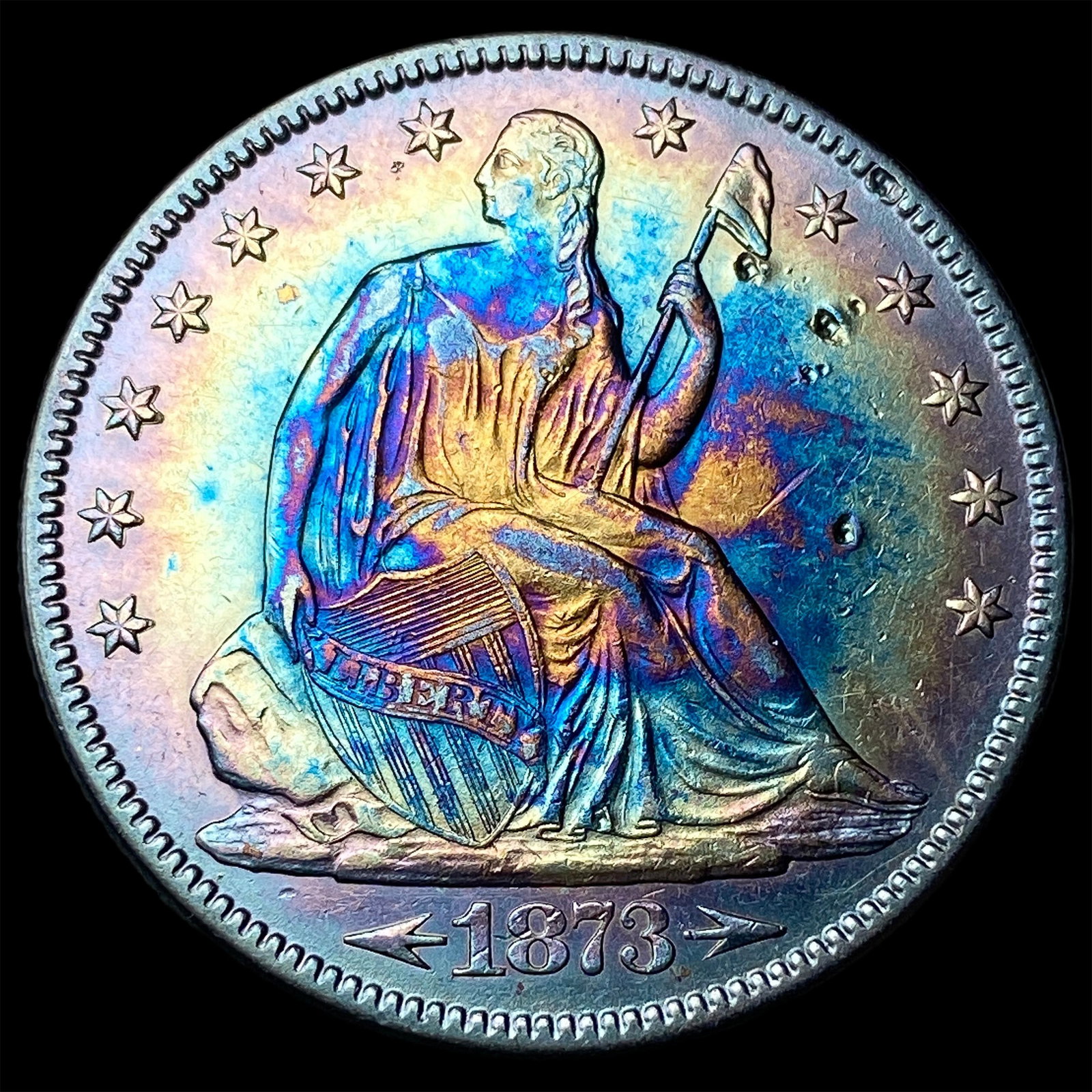 1873 Arrows Seated Liberty Half Dollar CLOSELY UNCIRCULATED: 1873 Arrows Seated Liberty Half Dollar CLOSELY UNCIRCULATED