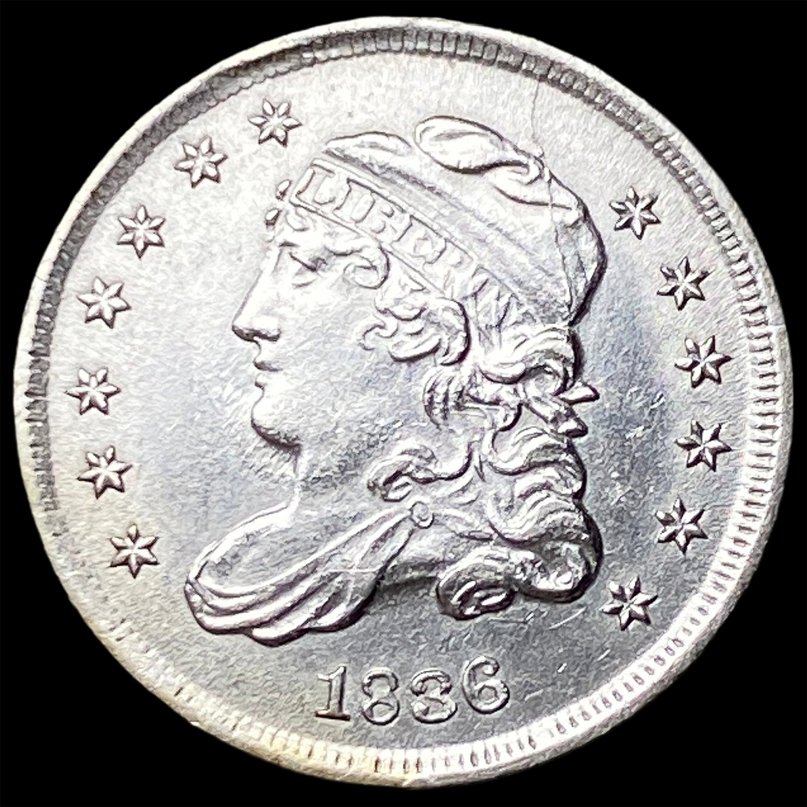 1836 Silver 5C Capped Bust Half Dime UNCIRCULATED: 1836 Silver 5C Capped Bust Half Dime UNCIRCULATED