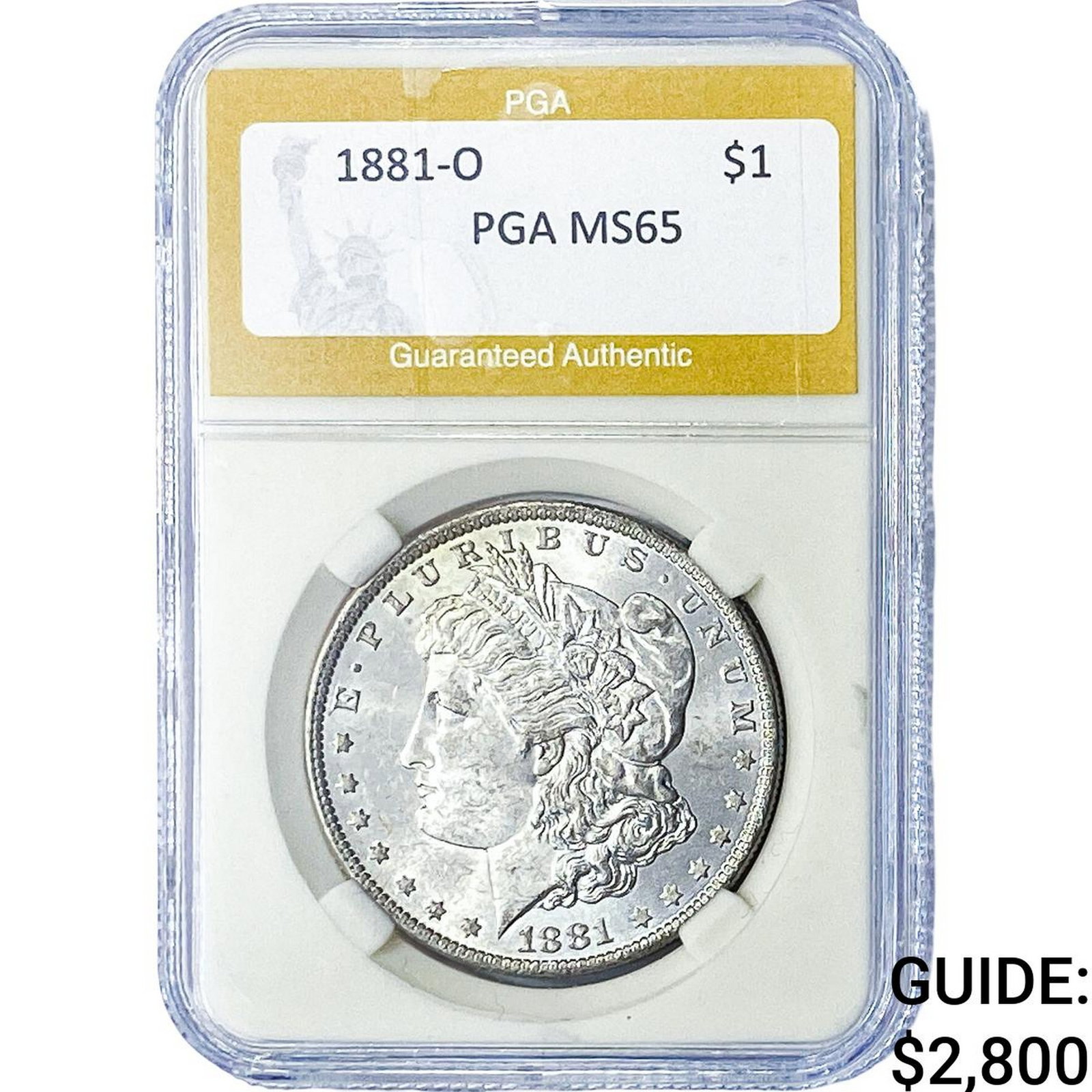 1881-O Morgan Silver Dollar PGA MS65: 1881-O Morgan Silver Dollar PGA MS65