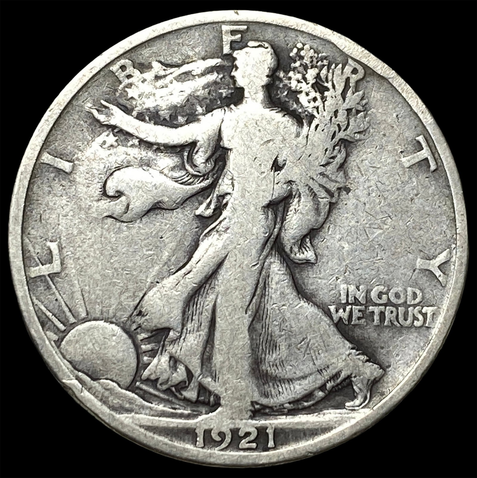 1921-D Silver Walking Liberty Half Dollar LIGHTLY CIRCULATED (1 of 2)