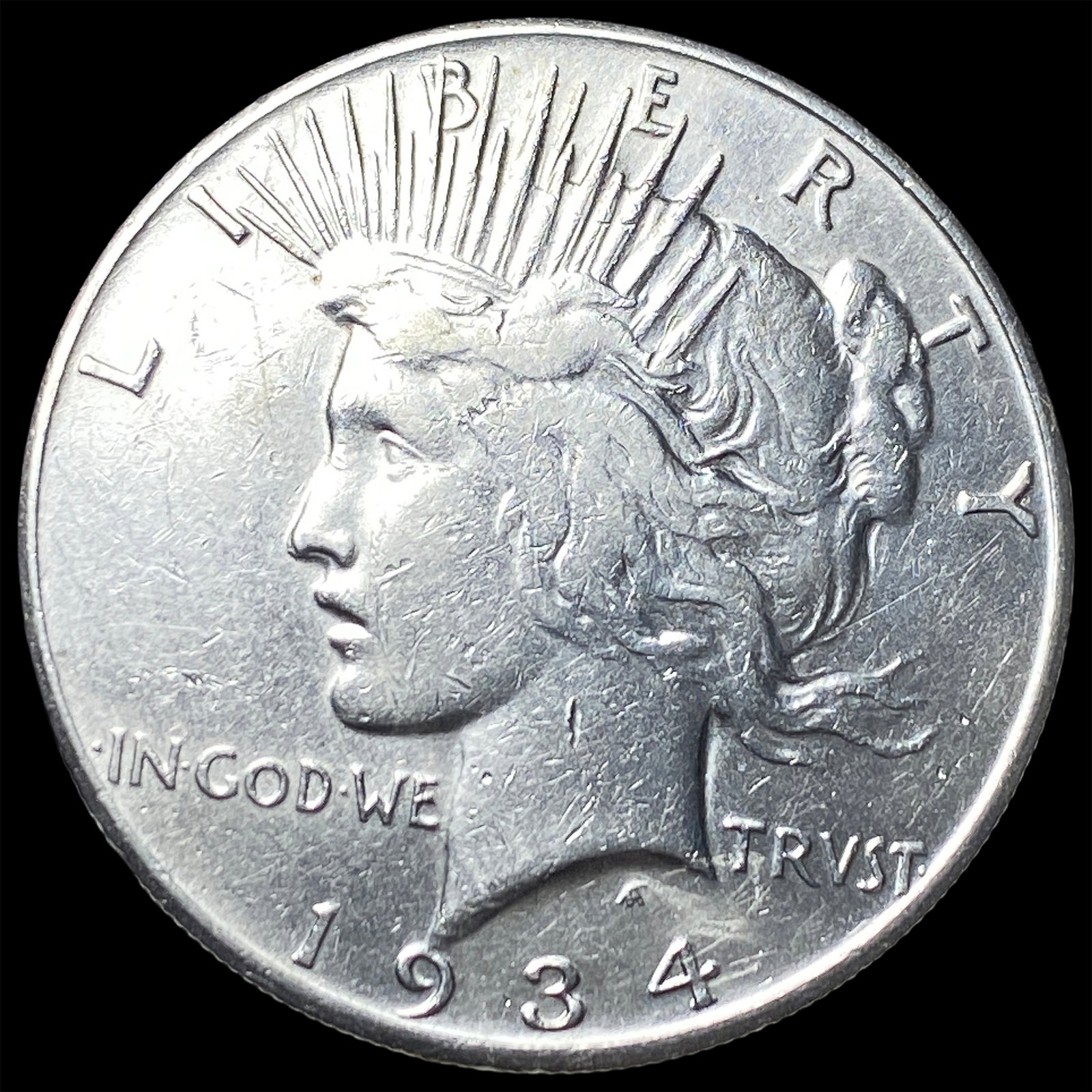 1934-S Peace Silver Dollar CLOSELY UNCIRCULATED: 1934-S Peace Silver Dollar CLOSELY UNCIRCULATED